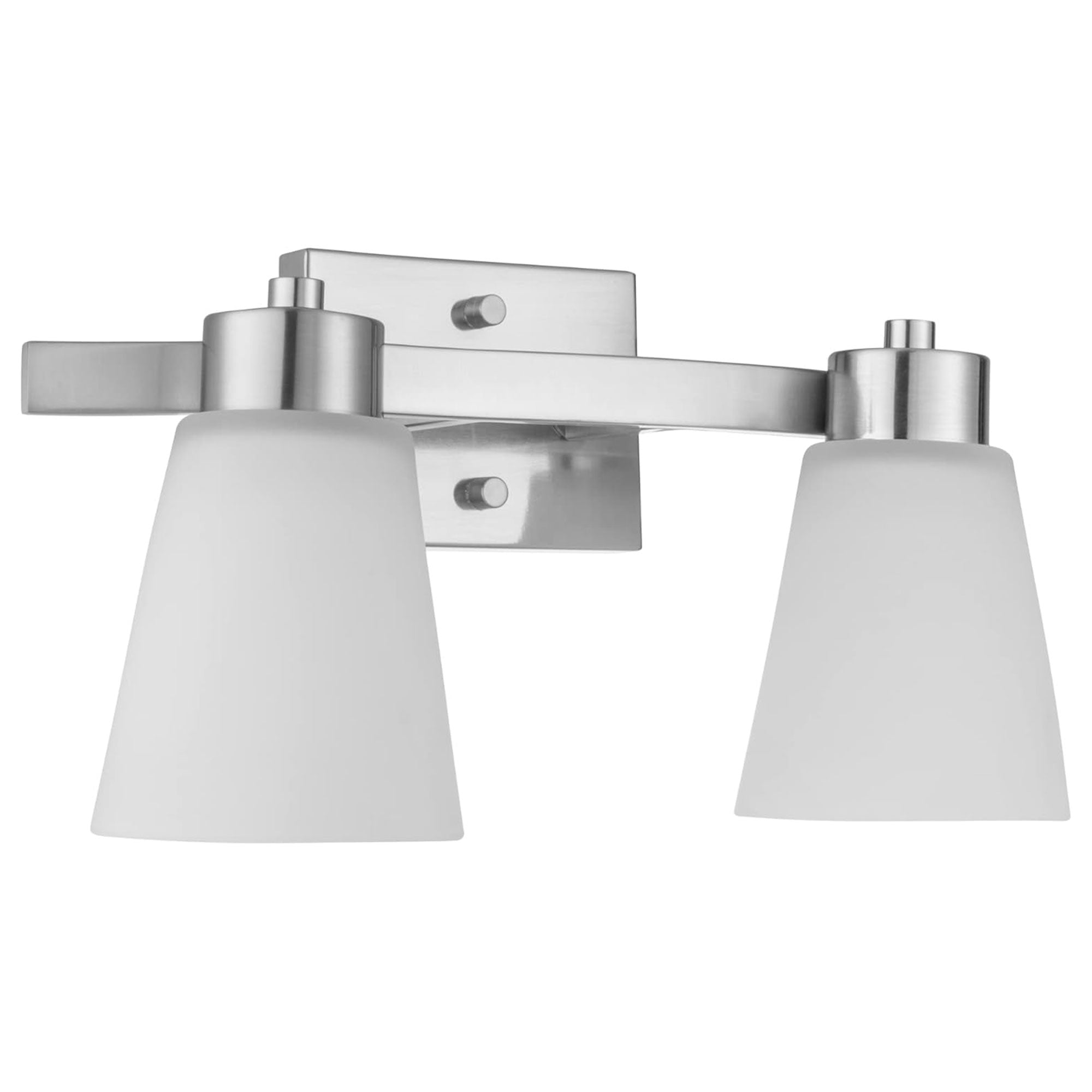 Prominence Home 2 Light Modern Bathroom Vanity Light, Frosted Glass, Nickel - Smart-nests