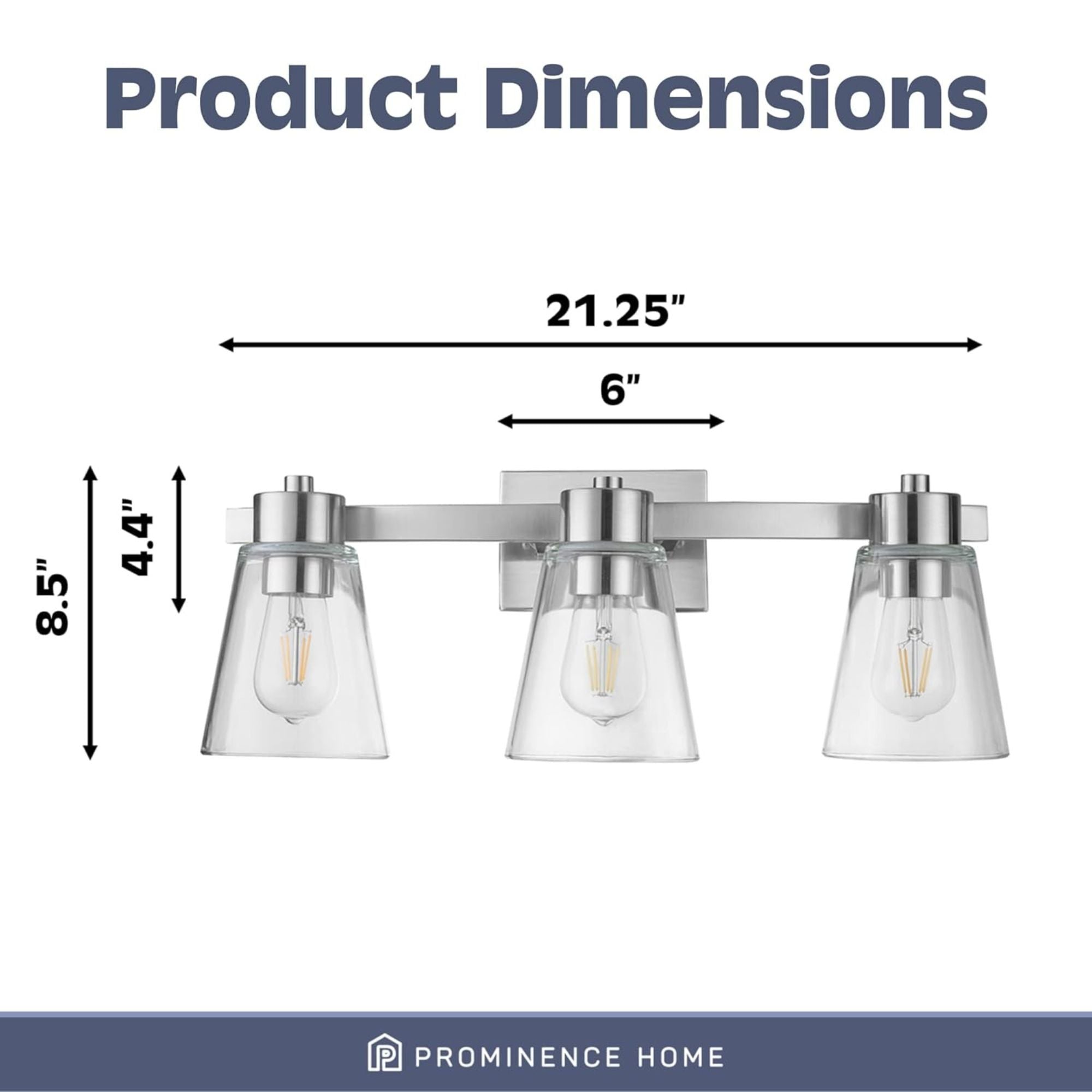 Prominence Home Fairendale 3 Light Bathroom Wall Vanity Light, Brushed Nickel - Smart-nests