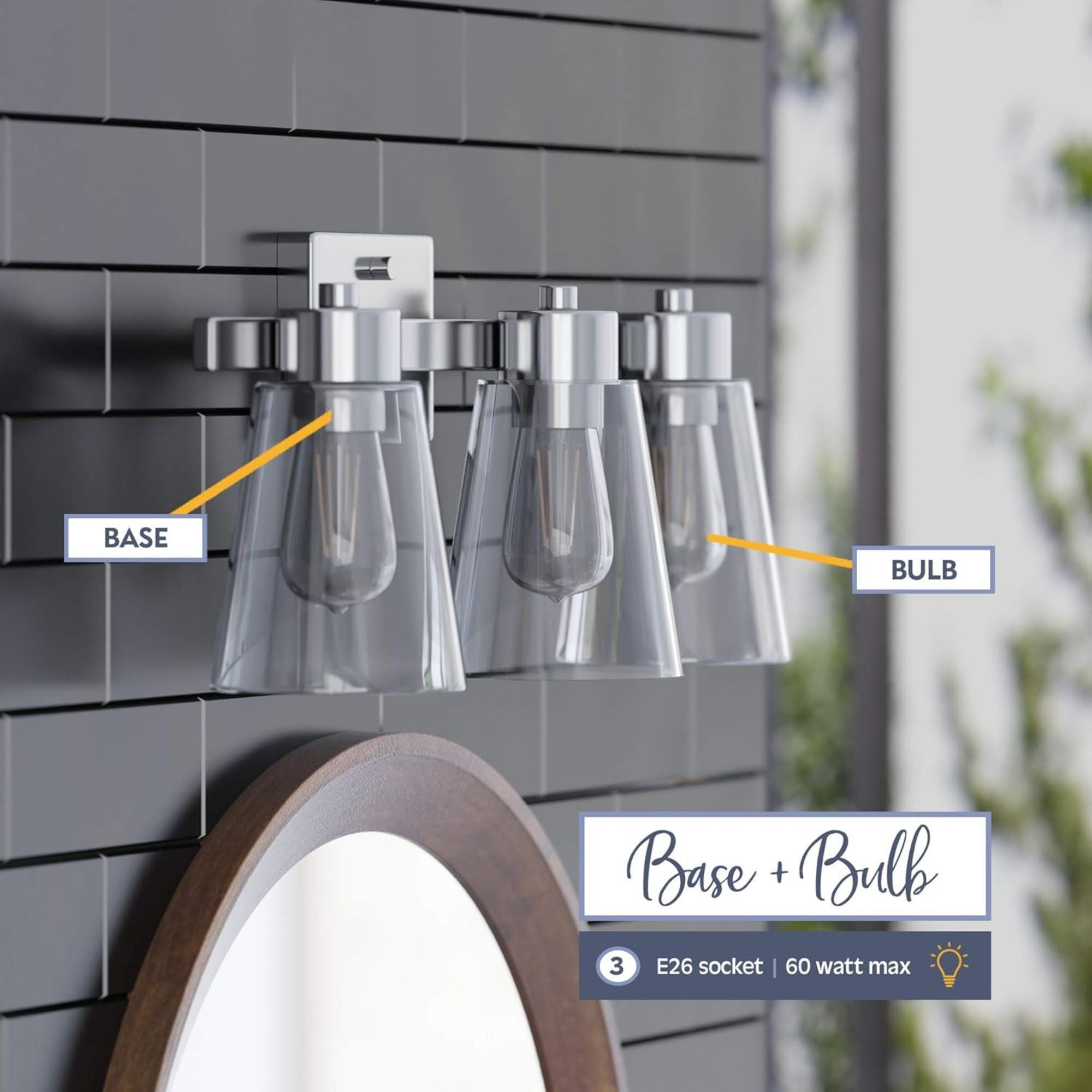 Prominence Home Fairendale 3 Light Bathroom Wall Vanity Light, Brushed Nickel - Smart-nests