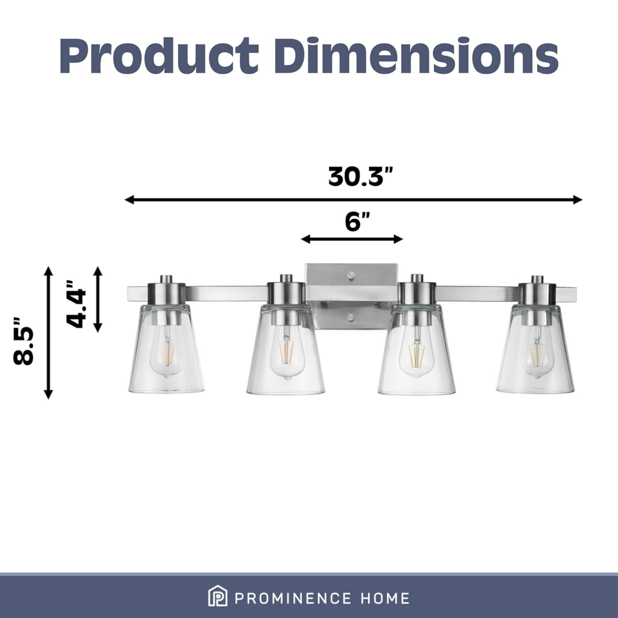 Prominence Home Fairendale 4 Light Bathroom Wall Vanity Light, Brushed Nickel - Smart-nests