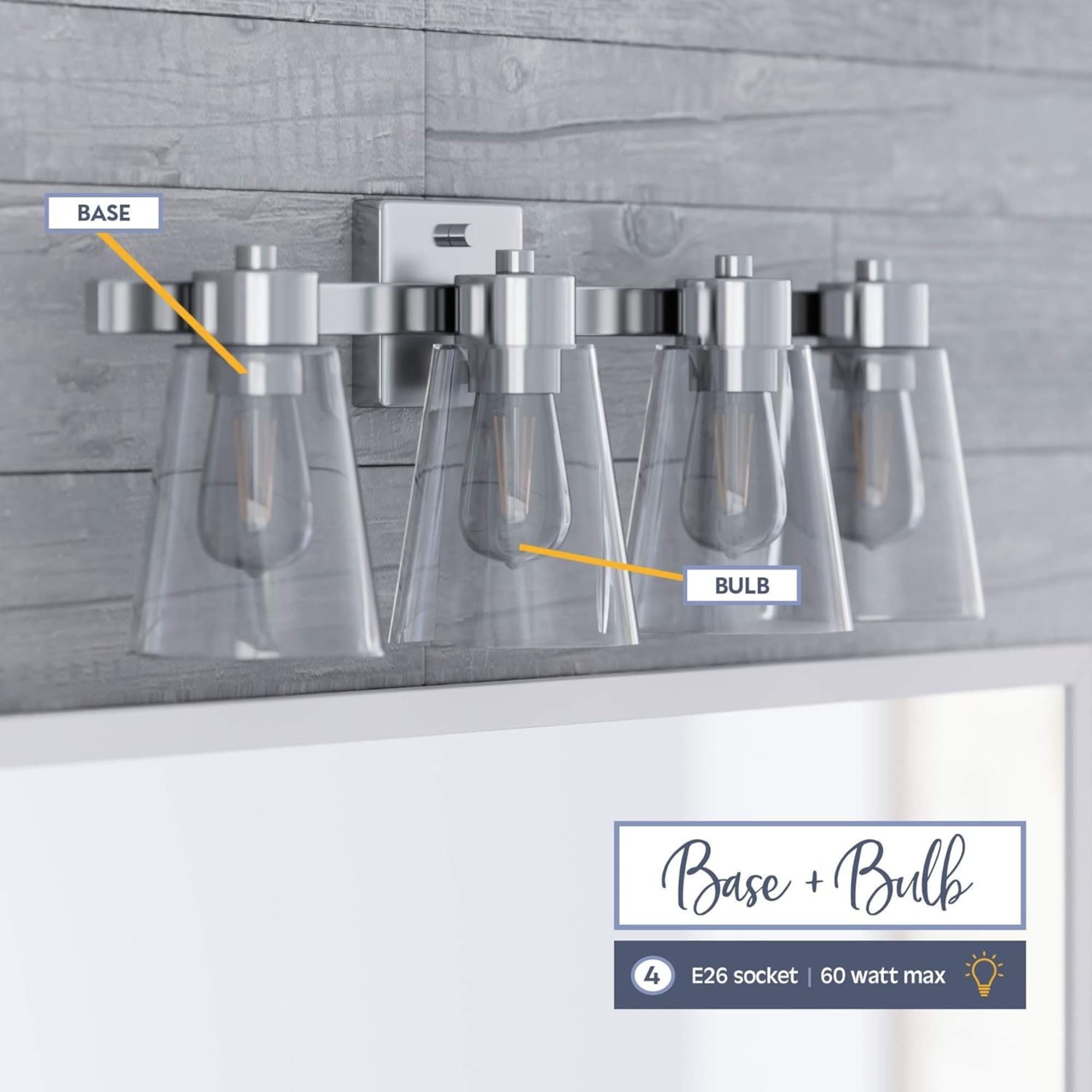 Prominence Home Fairendale 4 Light Bathroom Wall Vanity Light, Brushed Nickel - Smart-nests