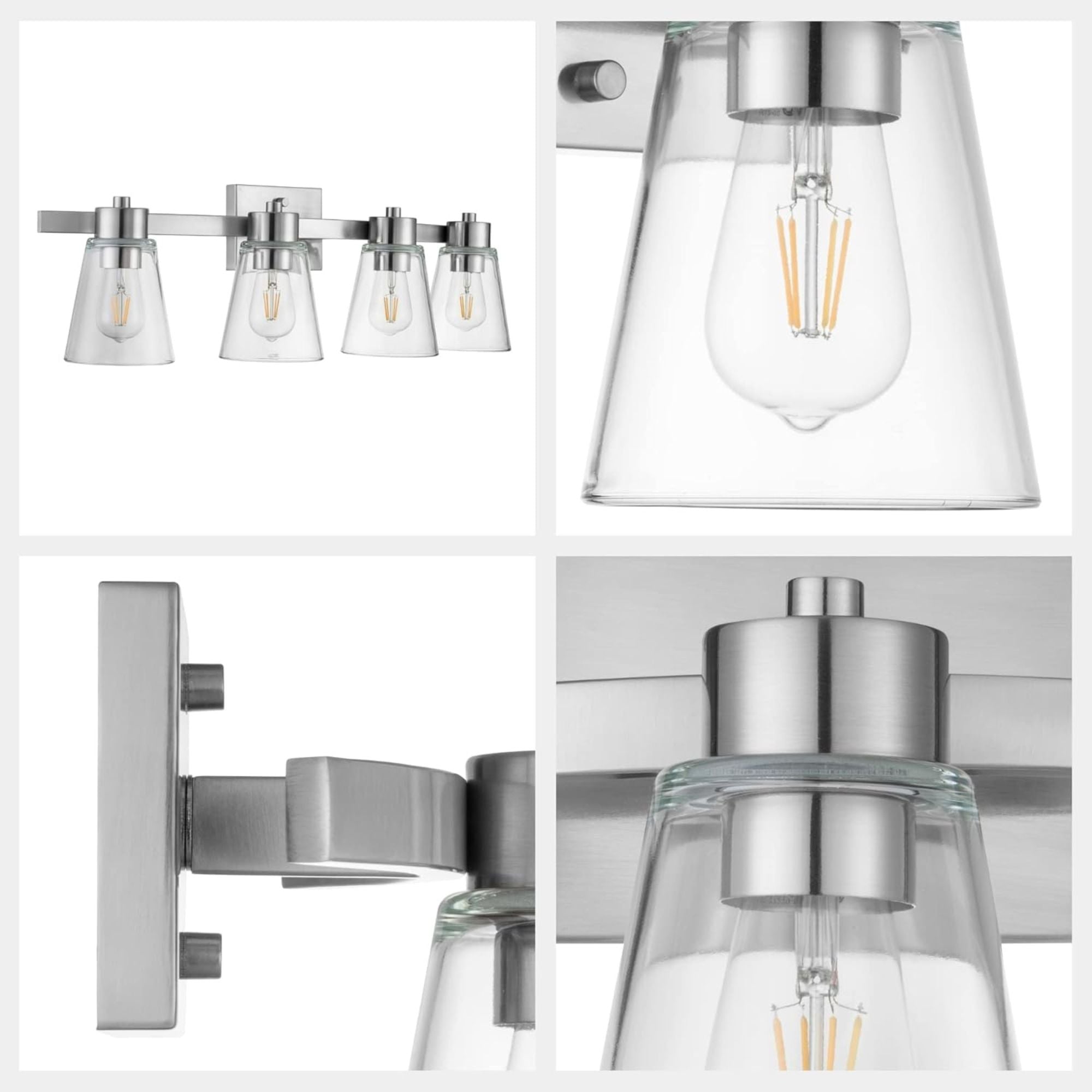Prominence Home Fairendale 4 Light Bathroom Wall Vanity Light, Brushed Nickel - Smart-nests