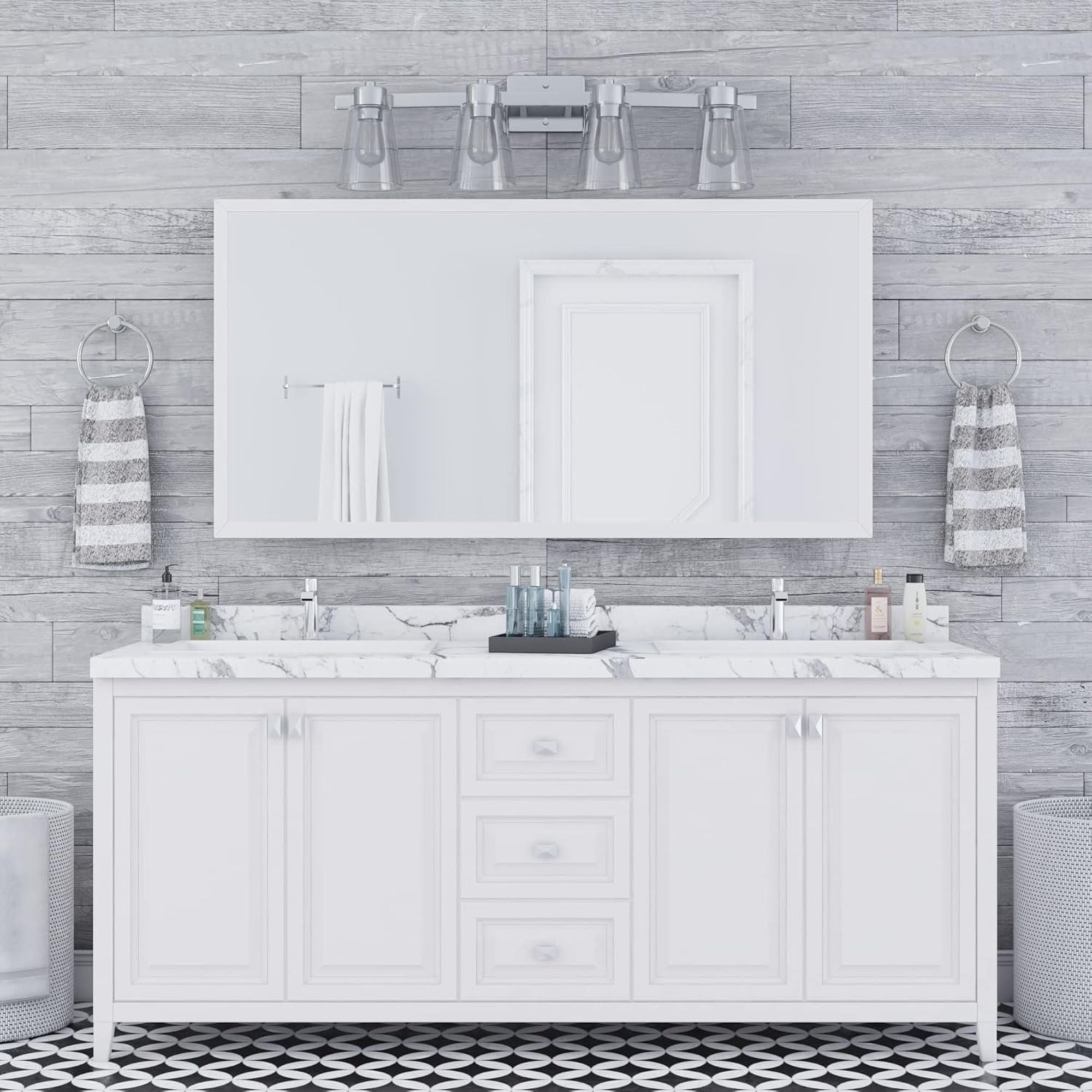 Prominence Home Fairendale 4 Light Bathroom Wall Vanity Light, Brushed Nickel - Smart-nests