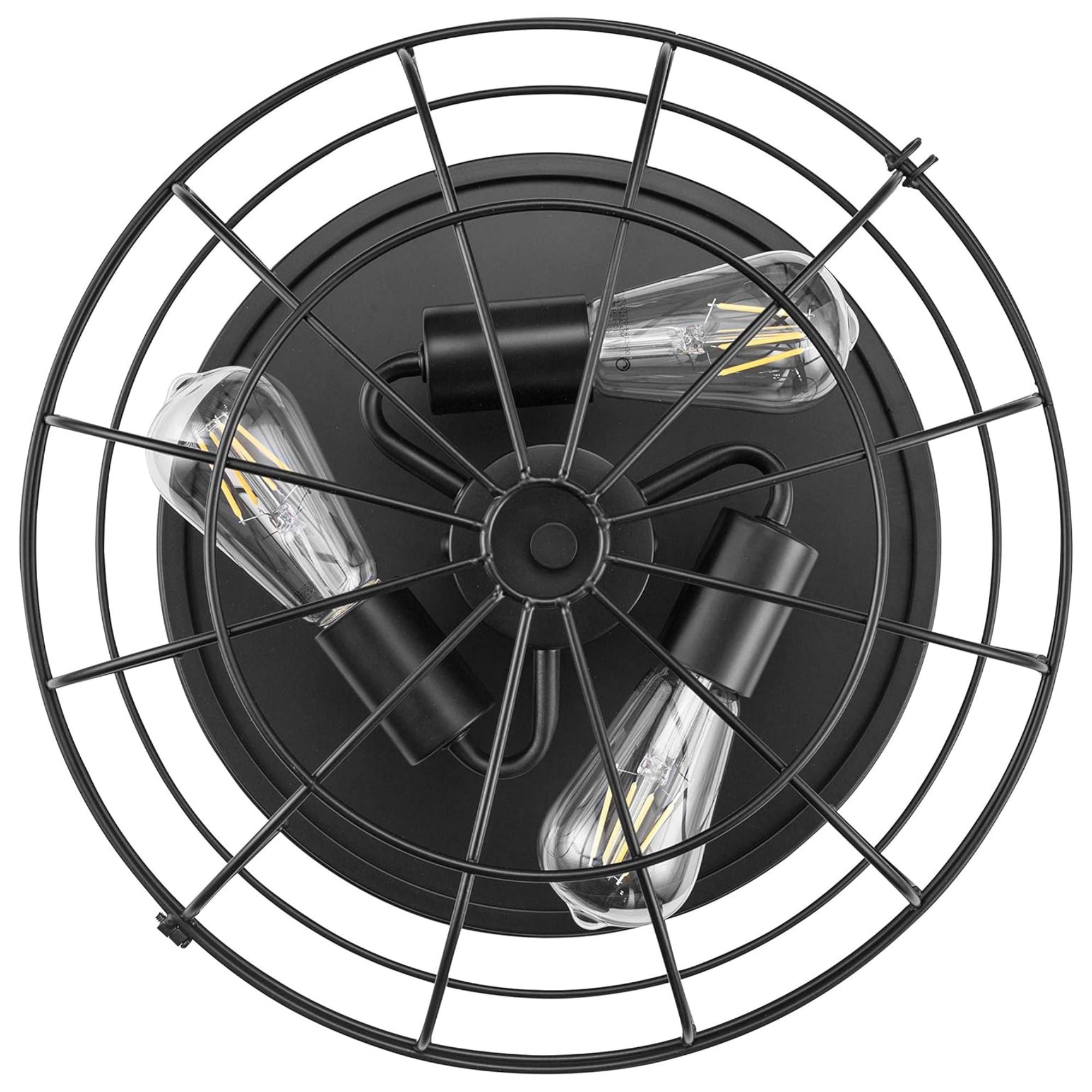 Prominence Home Lincoln Woods 15" Flush Ceiling Mount Light with Cage, Black - Smart-nests