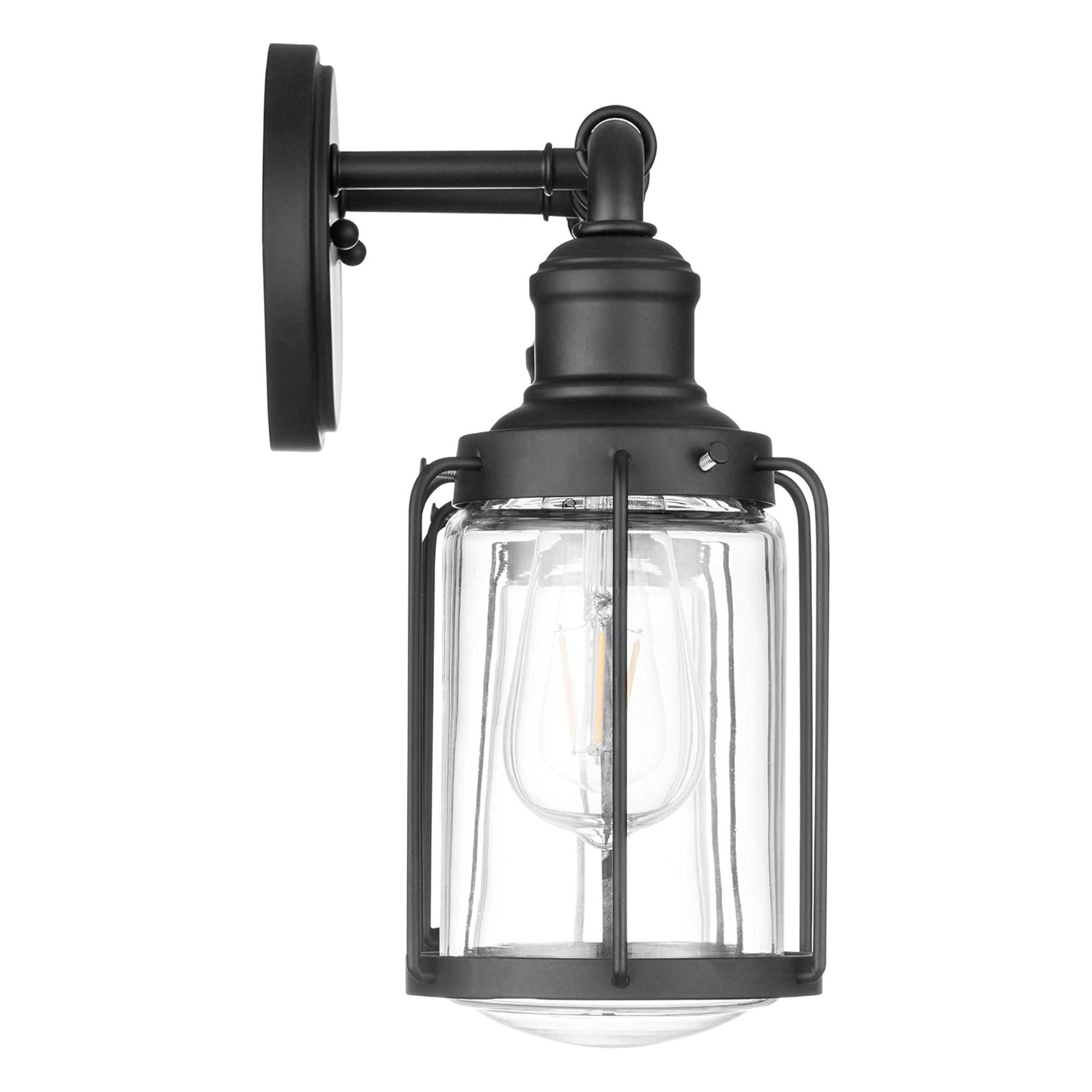 Prominence Home Lincoln Woods 2 Light Industrial Bathroom Vanity Light, Black - Smart-nests