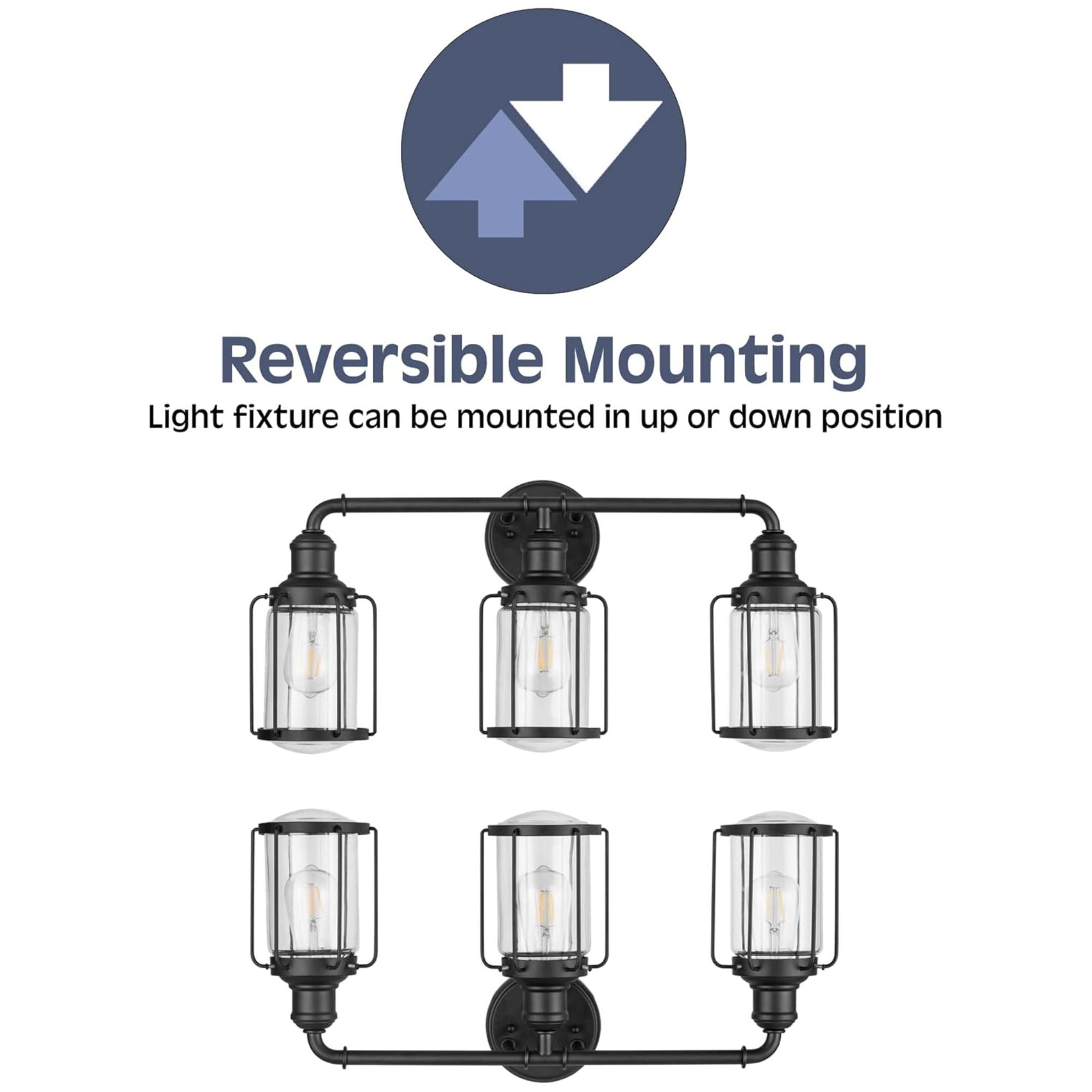 Prominence Home Lincoln Woods 3 Light Industrial Bathroom Vanity Light, Black - Smart-nests