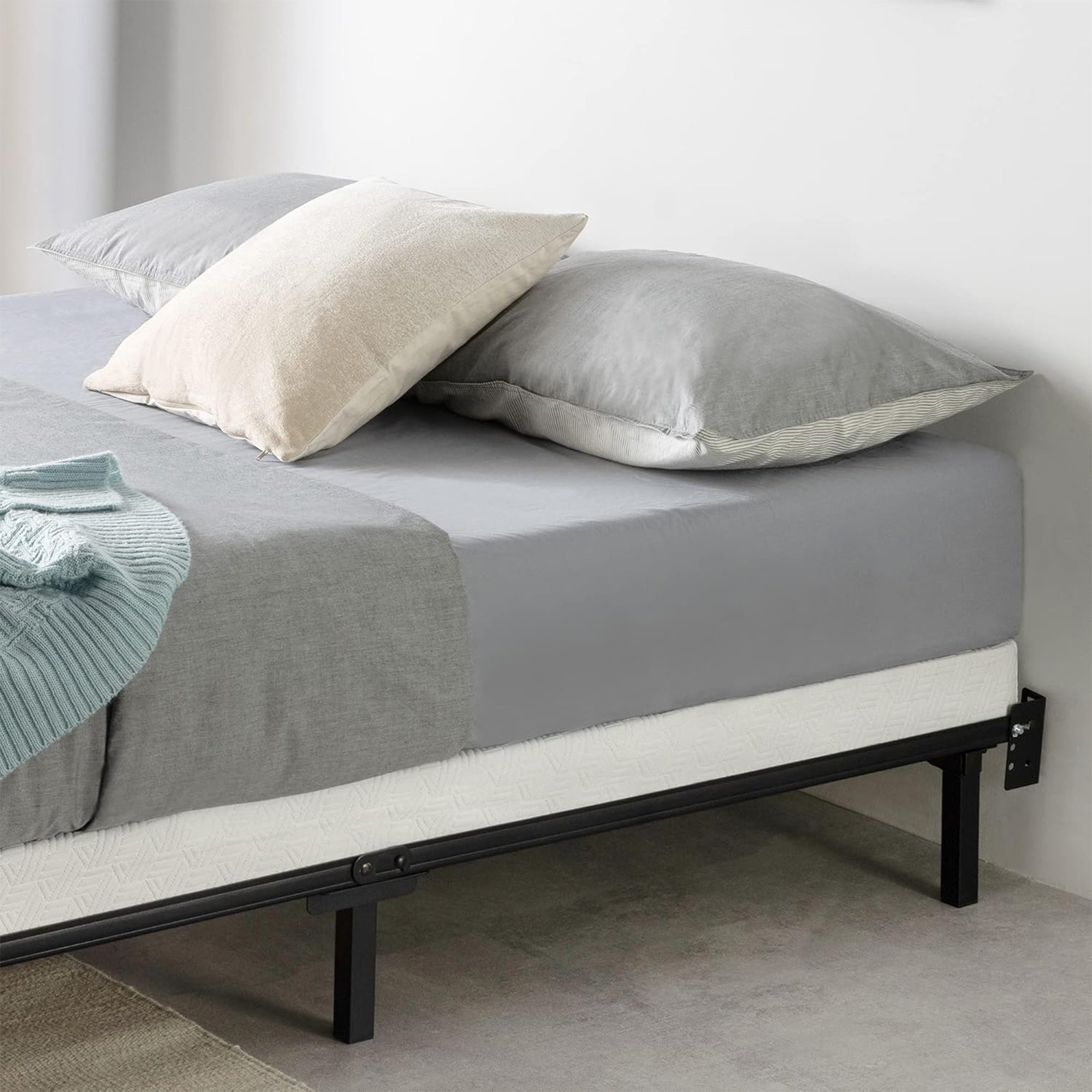 Best Price Mattress 4-Inch Metal Box Spring with Sturdy Steel Frame, Twin, Blue - Smart-nests