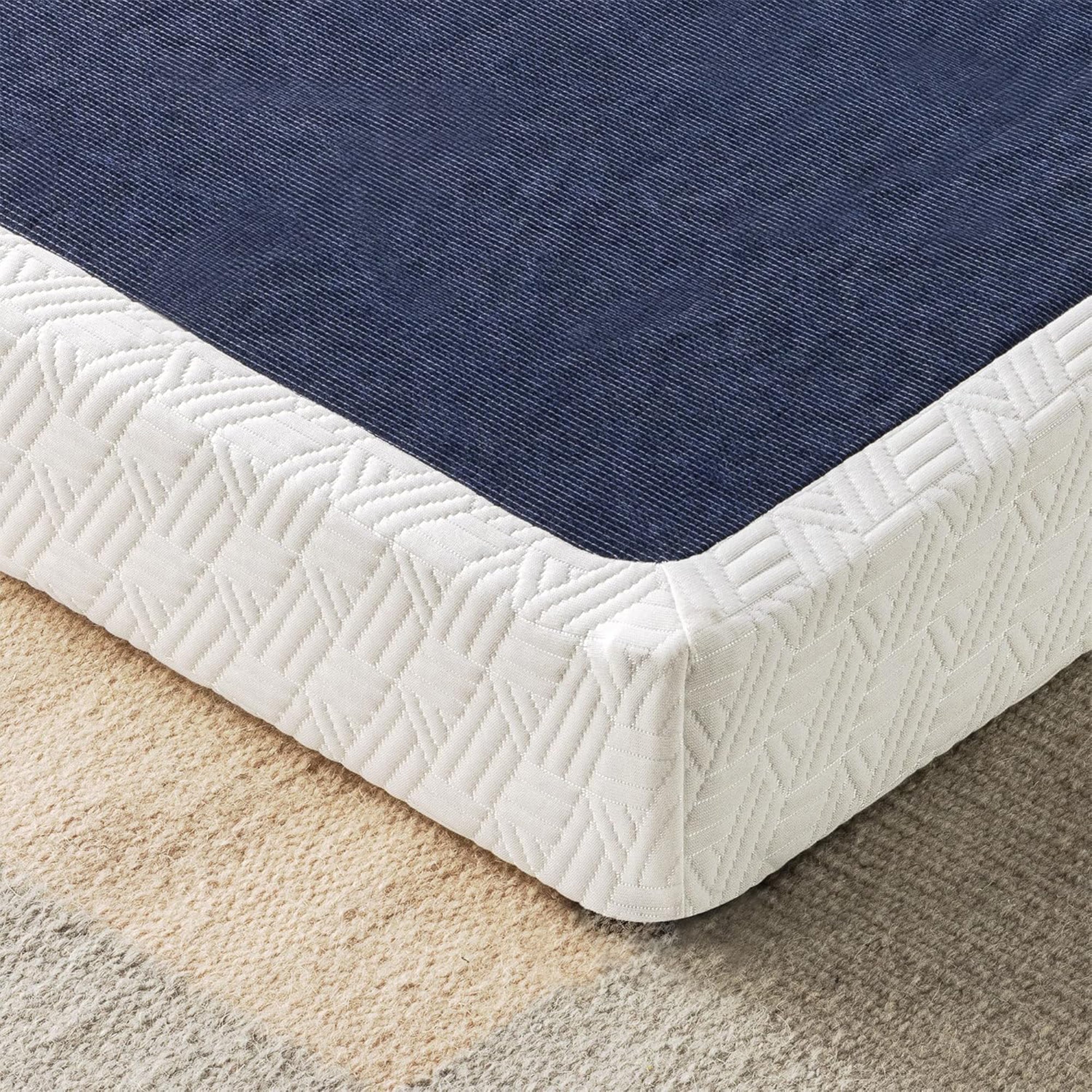 Best Price Mattress 4-Inch Metal Box Spring with Sturdy Steel Frame, Twin, Blue - Smart-nests