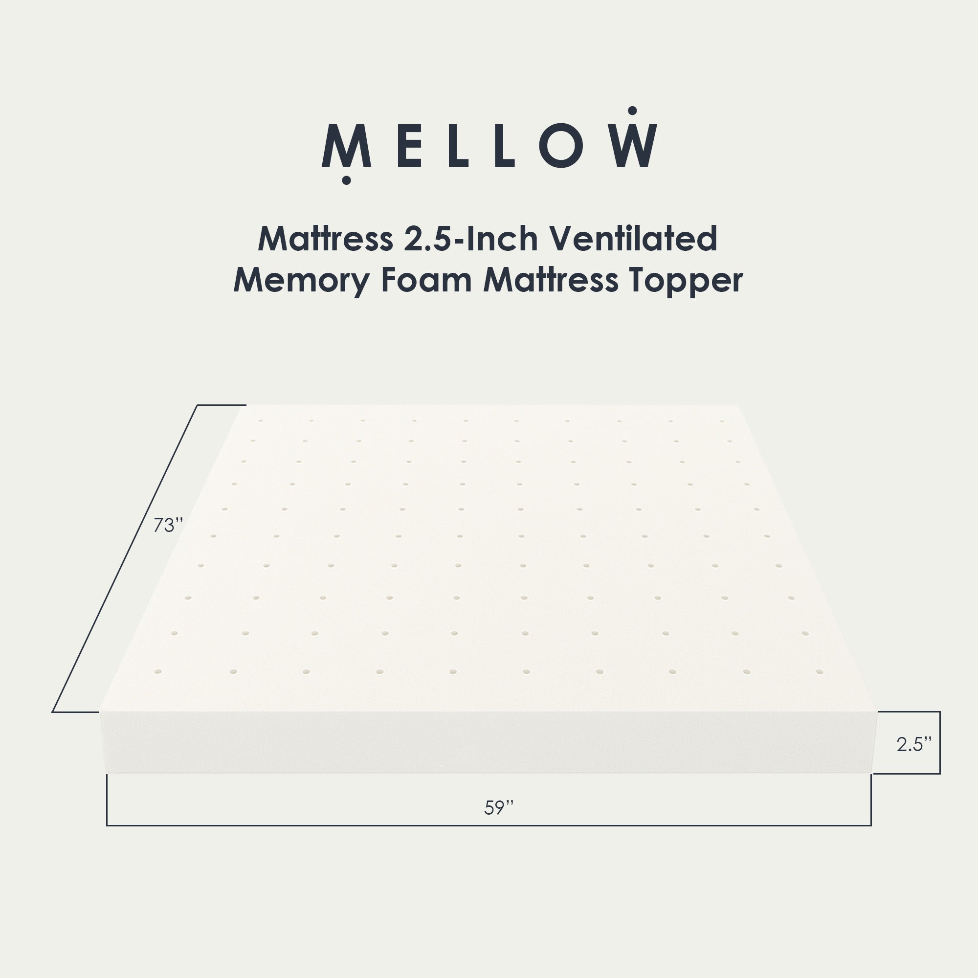 Best Price Mattress 2.5-Inch Ventilated Memory Foam Mattress Topper, Short Queen - Smart-nests