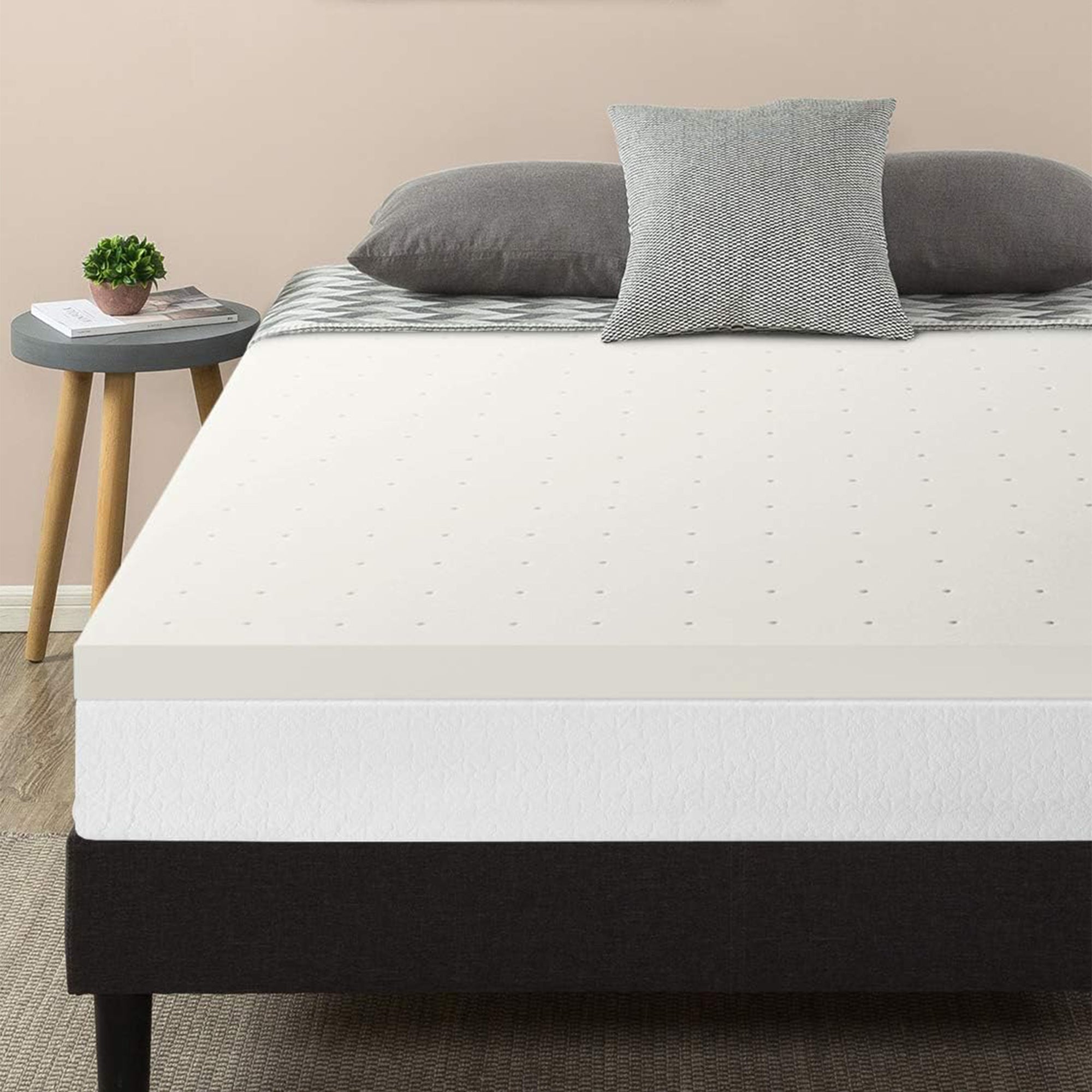 Best Price Mattress 2.5-Inch Ventilated Memory Foam Mattress Topper, Short Queen - Smart-nests