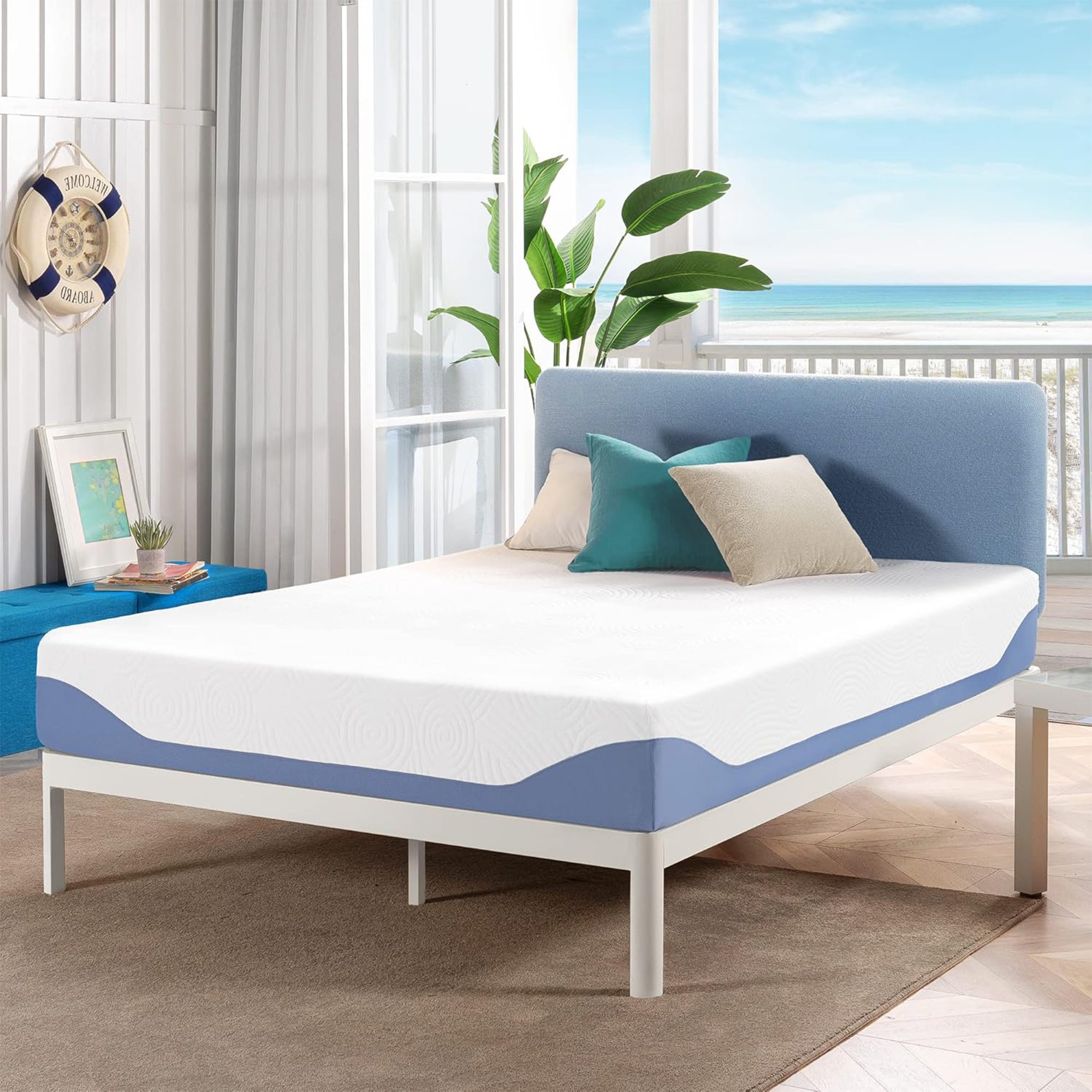 Mellow 10-Inch Cooling Gel-Infused Memory Foam Bed Mattress, Medium-Firm, Queen - Smart-nests