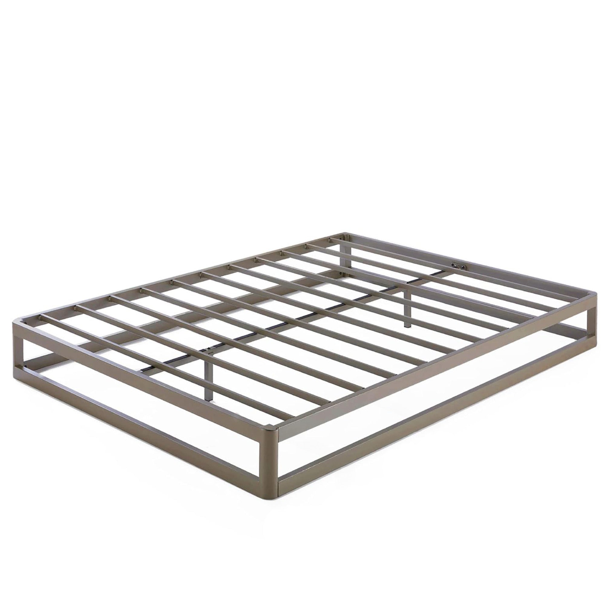 Mellow 9-Inch Metal Platform Bed Frame with Mattress Foundation, King, Gray - Smart-nests