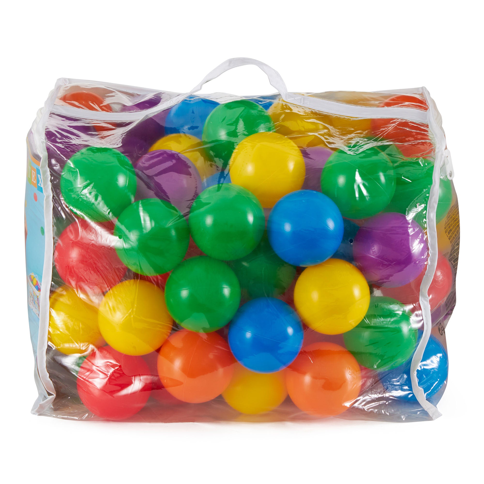 Intex 100-Pack Large Plastic Multi-Colored Fun Ballz For Ball Pits Bounce House - Smart-nests