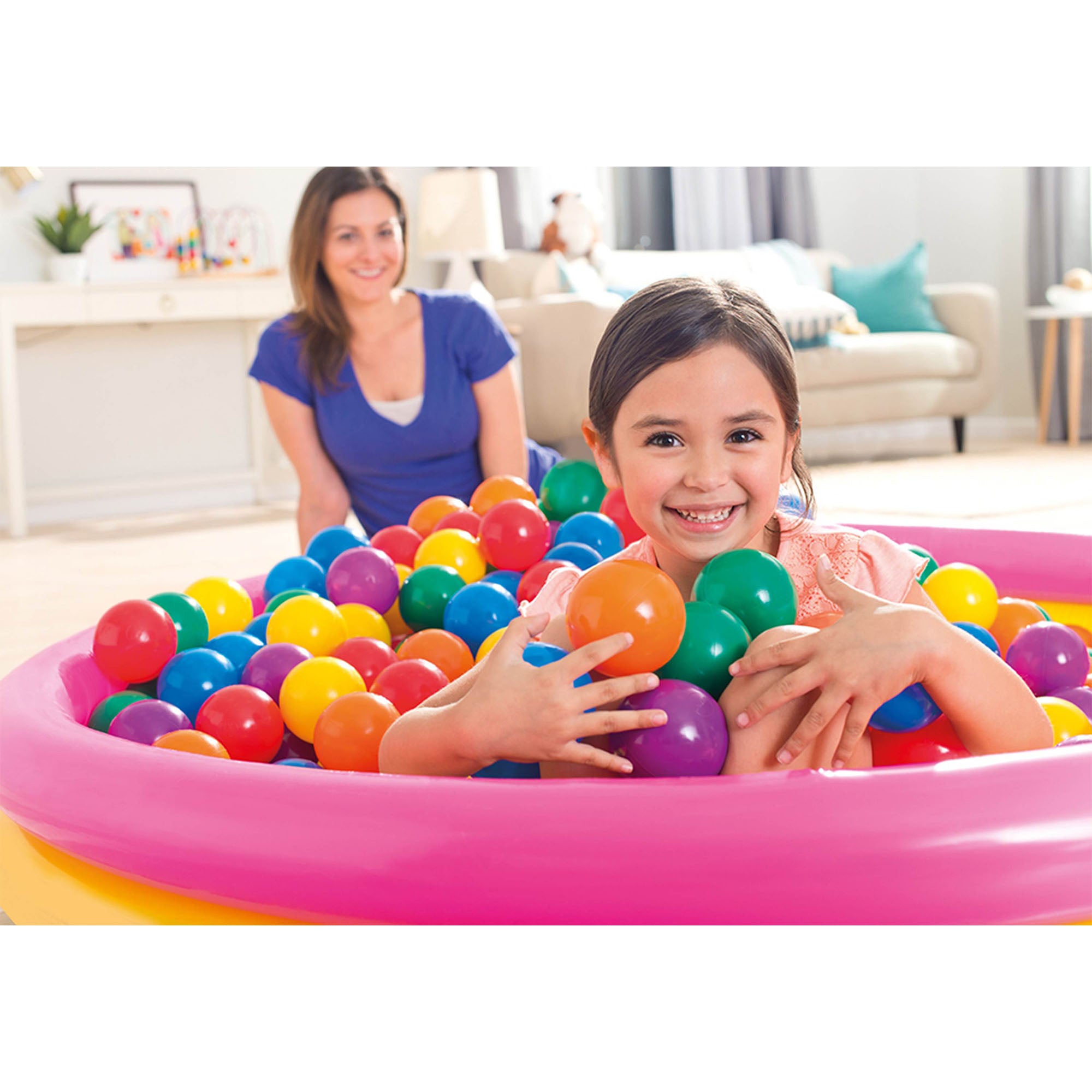 Intex 100-Pack Large Plastic Multi-Colored Fun Ballz For Ball Pits Bounce House - Smart-nests