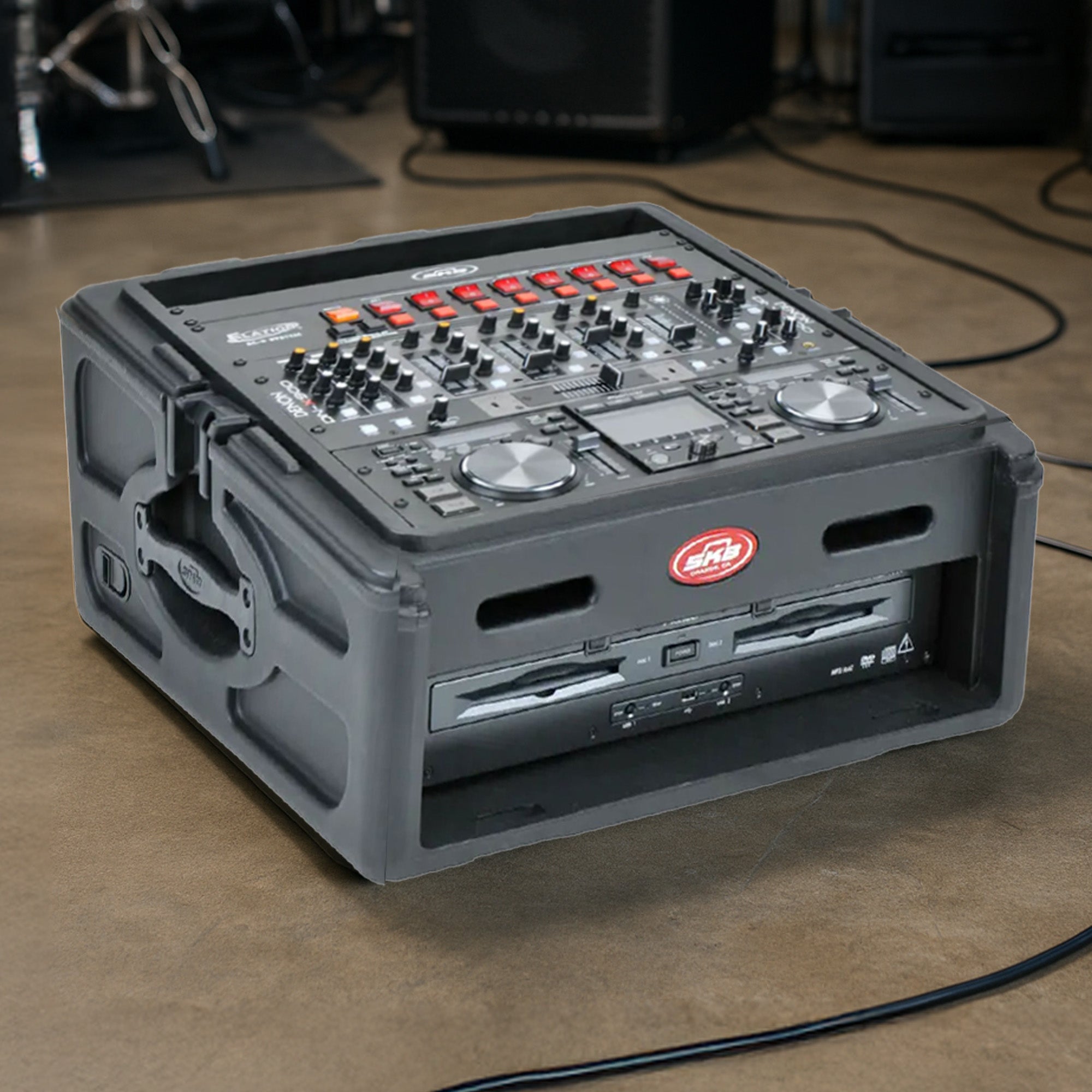 SKB Roto Rack/Mixer Console, 10U Slanted Rackmount on top, 2U Rackmount in Front
