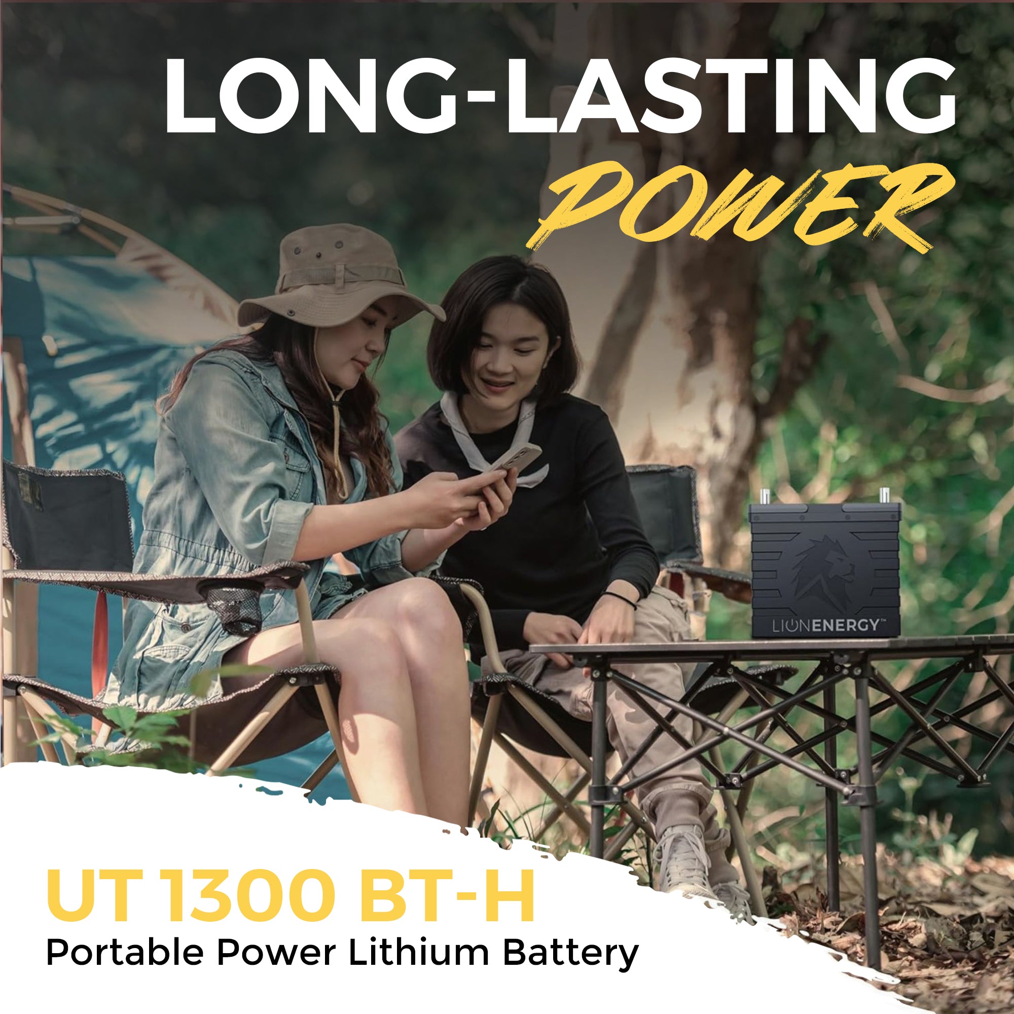 Lion Energy Lithium Rechargeable Deep Cycle Battery Bluetooth Heater UT1300BTHTR