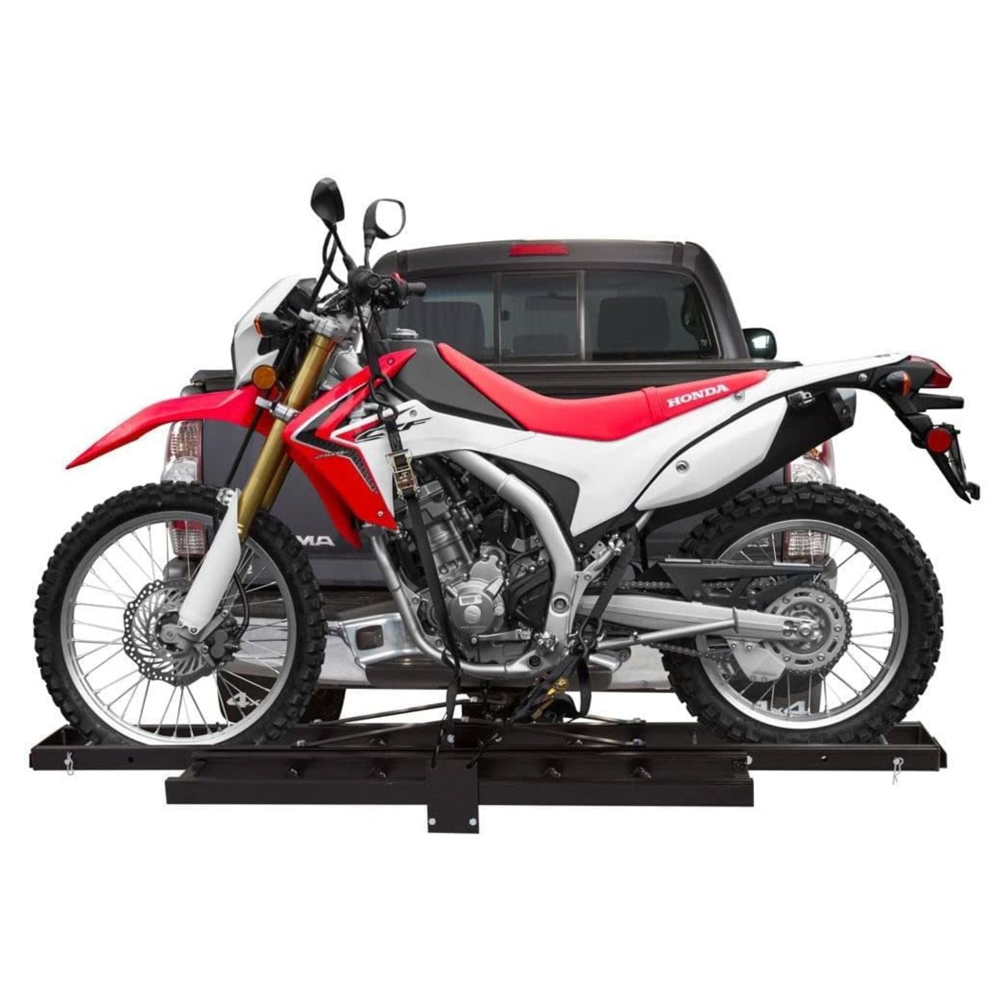 Black Widow Motorcycle Bike Carrier with Ramp for 2" Hitch, 500 Pound Capacity - Smart-nests