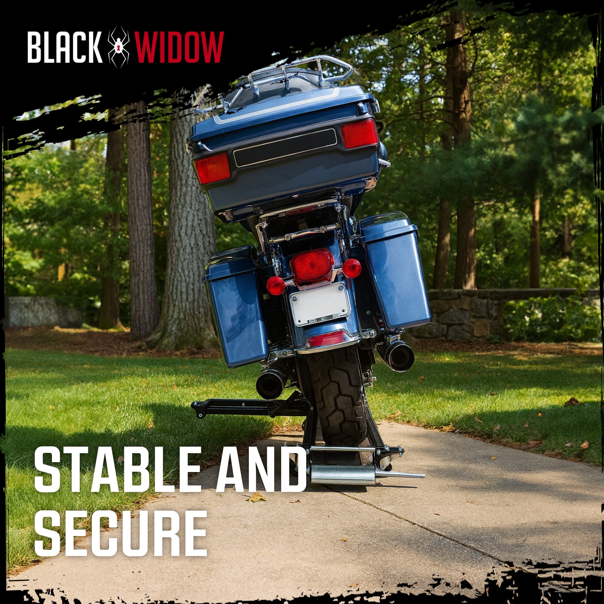 Black Widow Heavy Duty Motorcycle Dolly and Cruiser Garage Storage Ramp, Black - Smart-nests