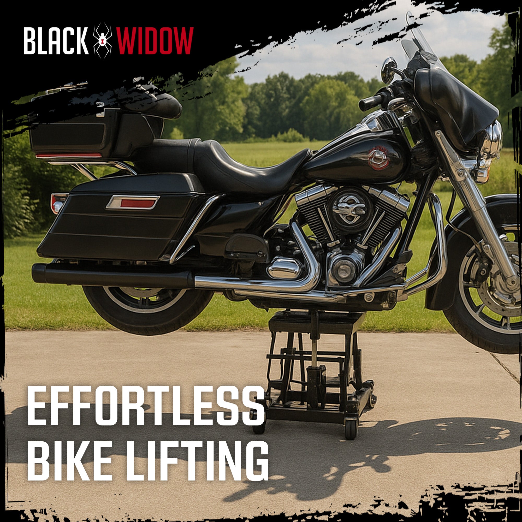 Black Widow Motorcycle and ATV Hydraulic Lift Jack Stand up to 1500 Pound, Black - Smart-nests