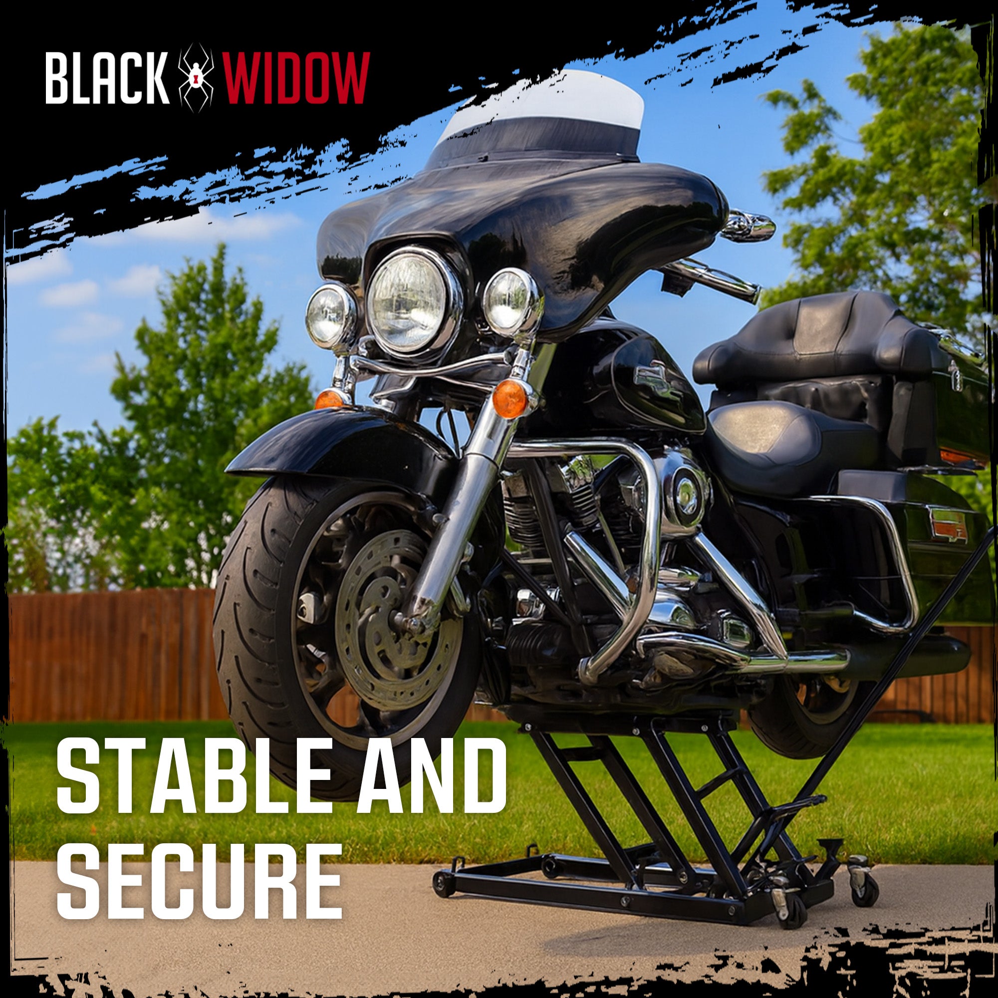 Black Widow Motorcycle and ATV Hydraulic Lift Jack Stand up to 1500 Pound, Black - Smart-nests