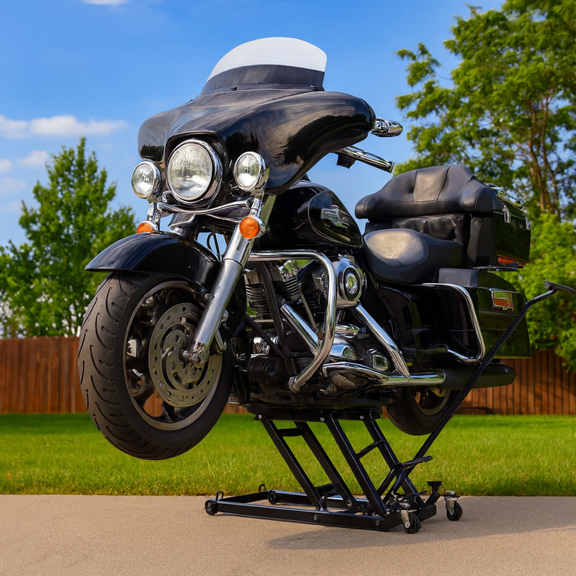 Black Widow Motorcycle and ATV Hydraulic Lift Jack Stand up to 1500 Pound, Black - Smart-nests