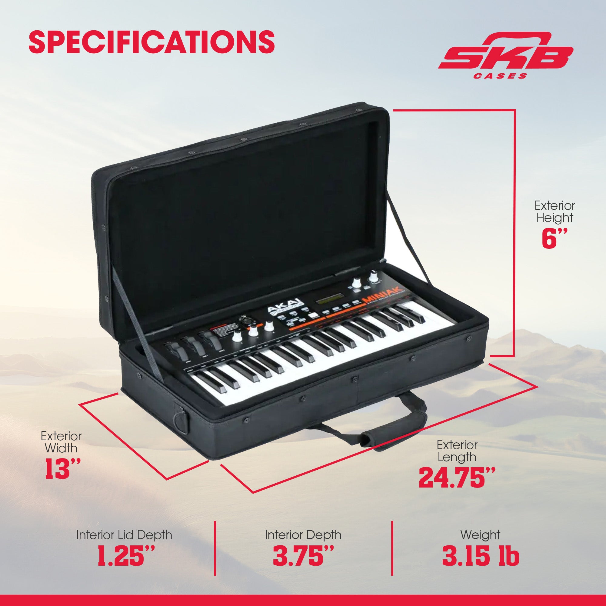 SKB 23”x11” DJ Controller & Small MIDI Keyboard Soft Case Padded Bag, Black - Smart-nests
