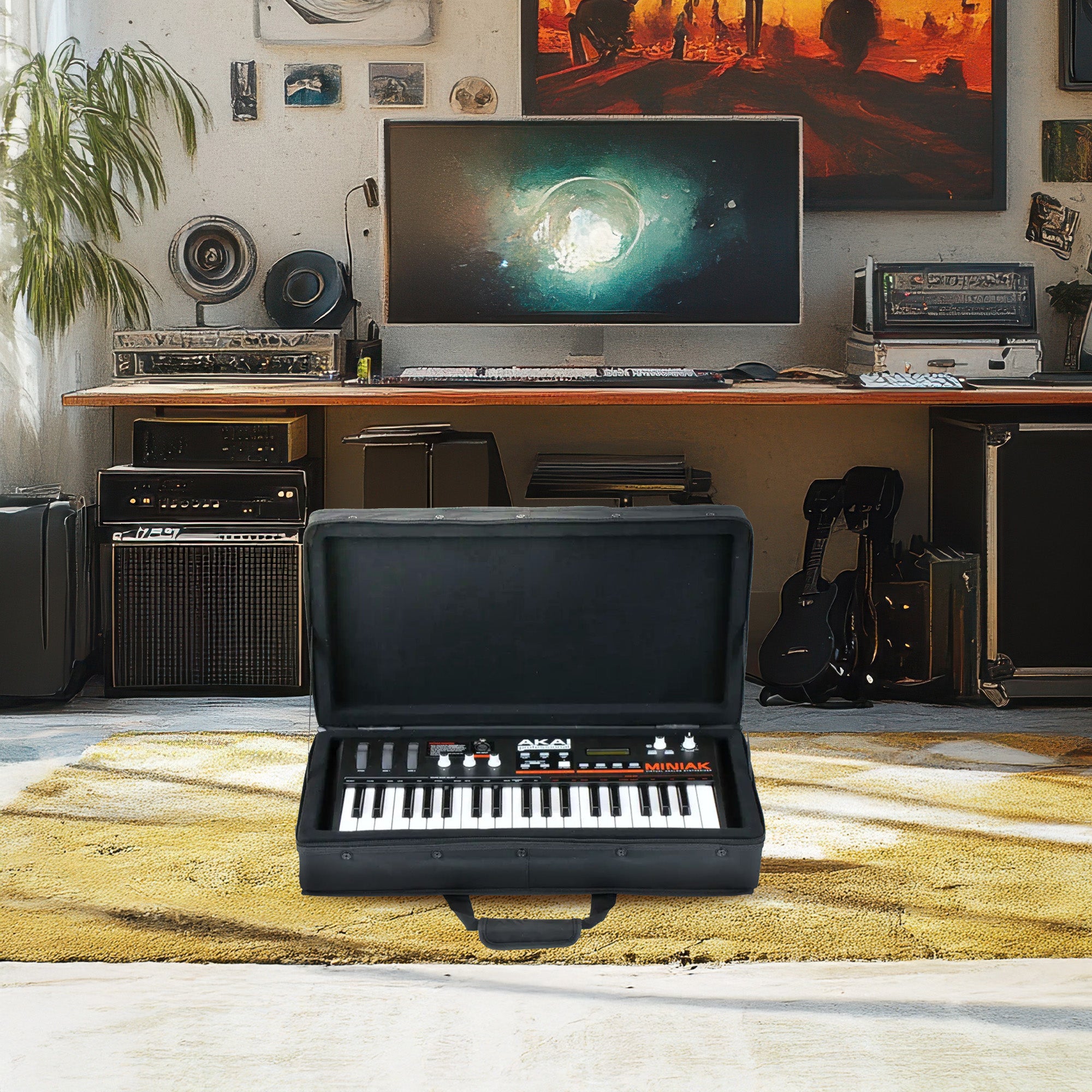SKB 23”x11” DJ Controller & Small MIDI Keyboard Soft Case Padded Bag, Black - Smart-nests