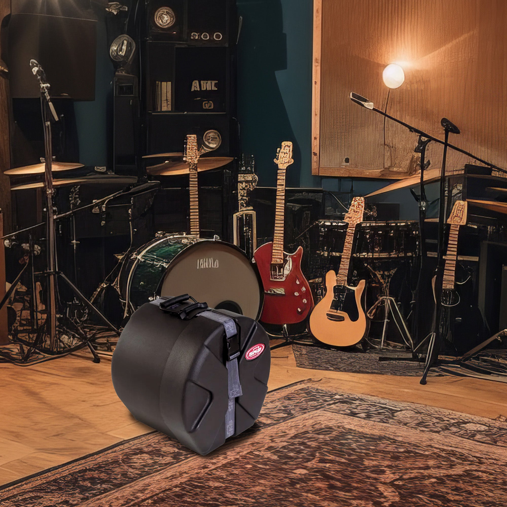 SKB 8" x 12" Tom Case with Padded Interior and D-Shaped Drum Design, Black - Smart-nests
