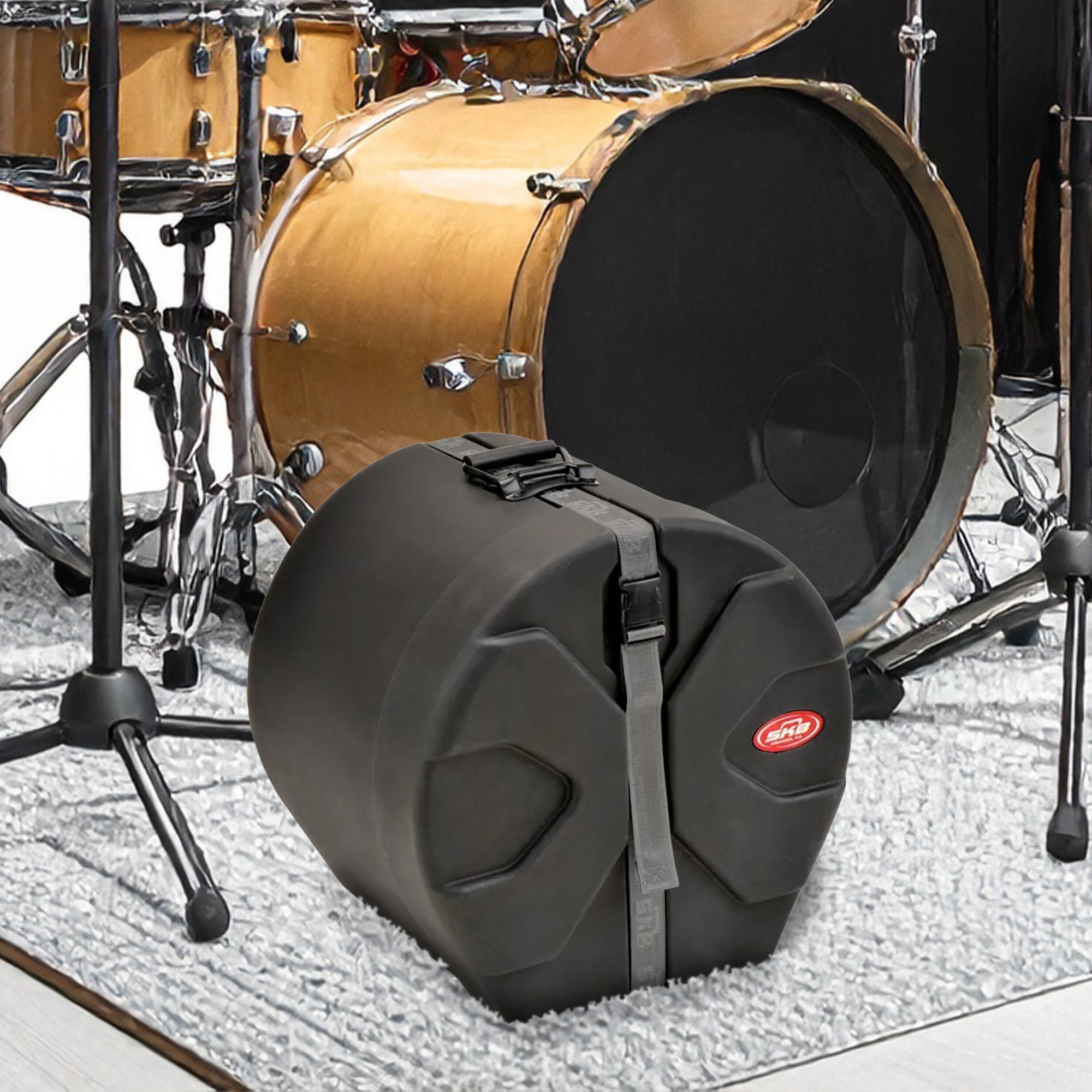 SKB 14" x 16" Floor Tom Case with Padded Interior and D-Shaped Drum Design - Smart-nests