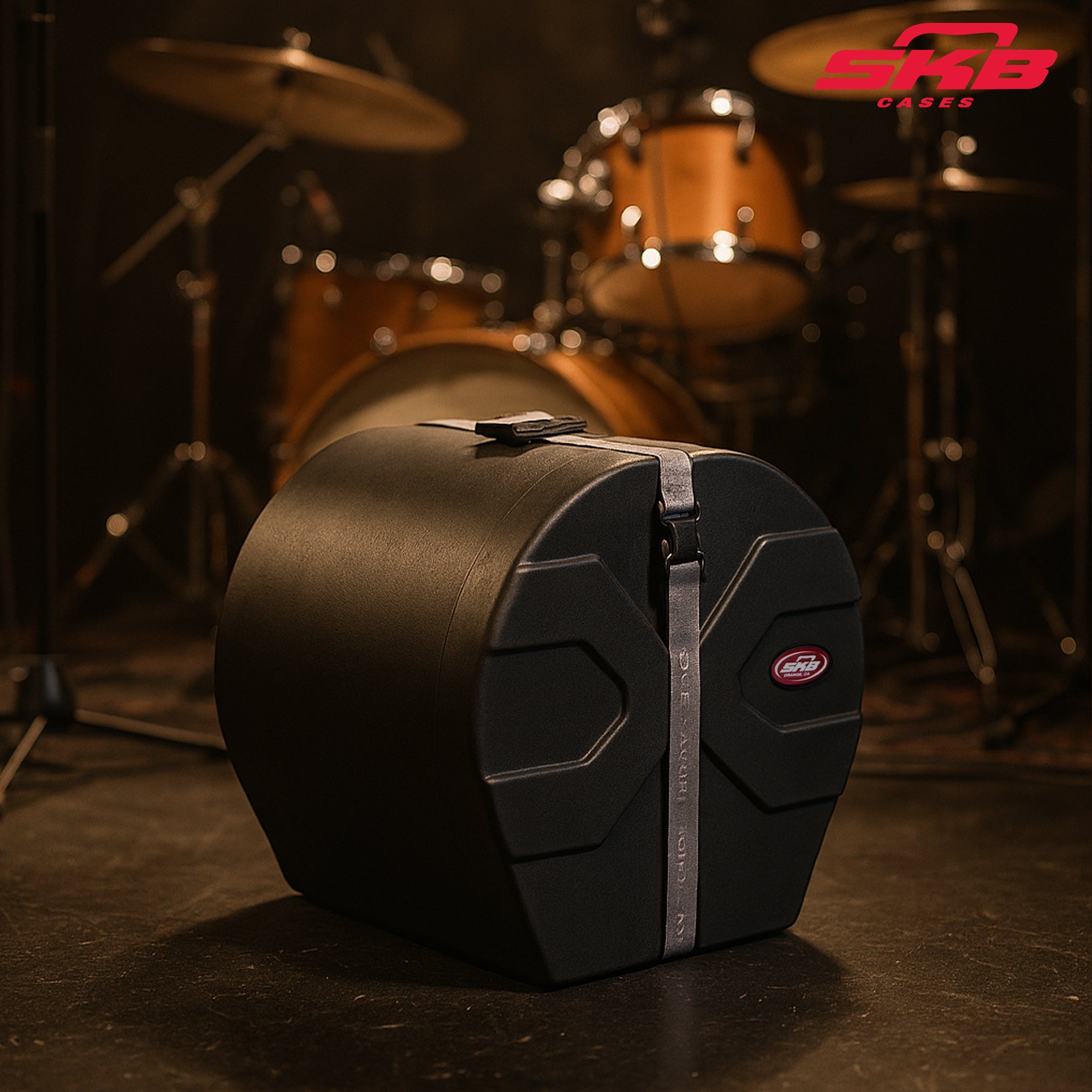 SKB 16" x 18" Floor Tom Case with Padded Interior and D-Shaped Drum Design - Smart-nests