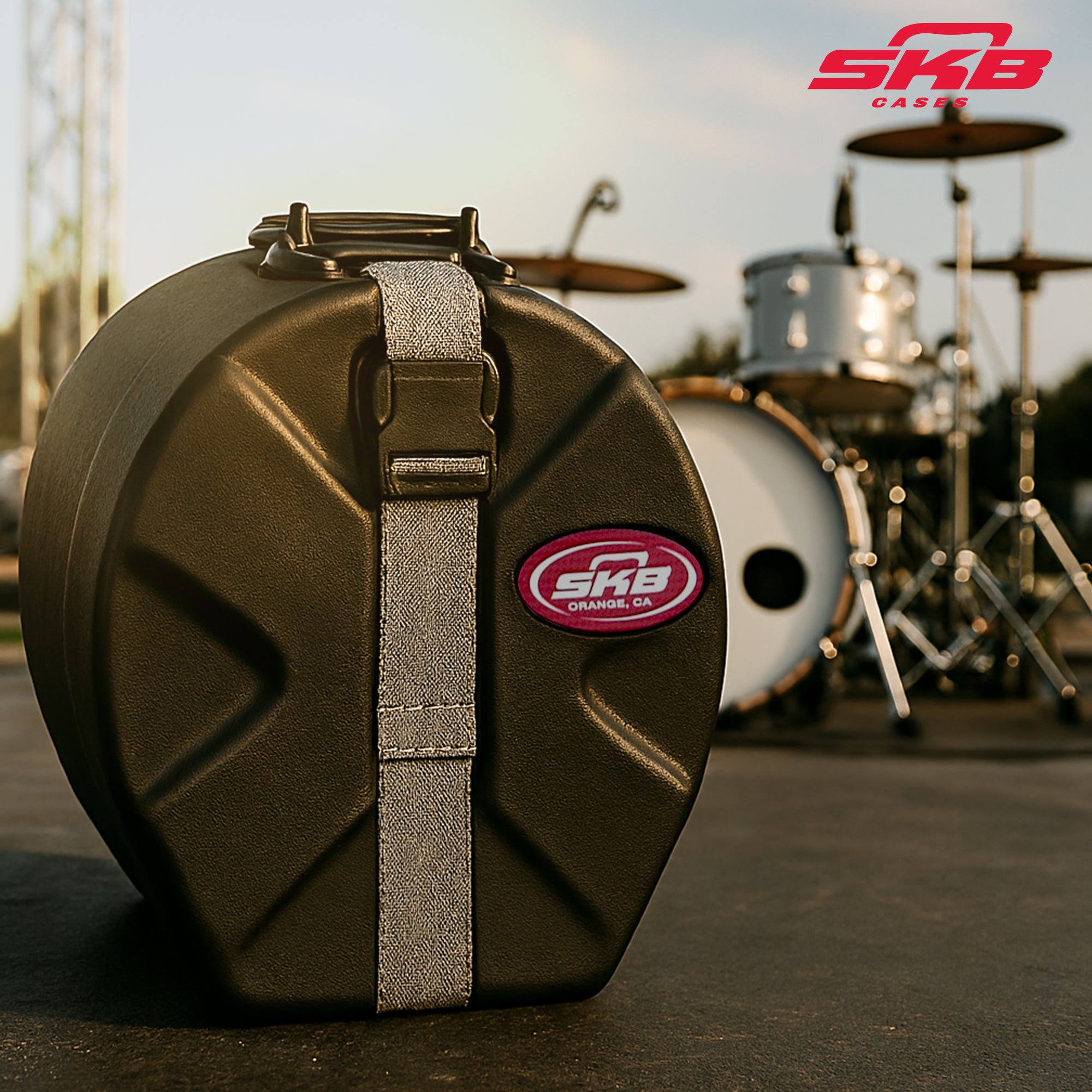 SKB 4" x 14" Snare Case with Padded Interior and D-Shaped Drum Design - Smart-nests