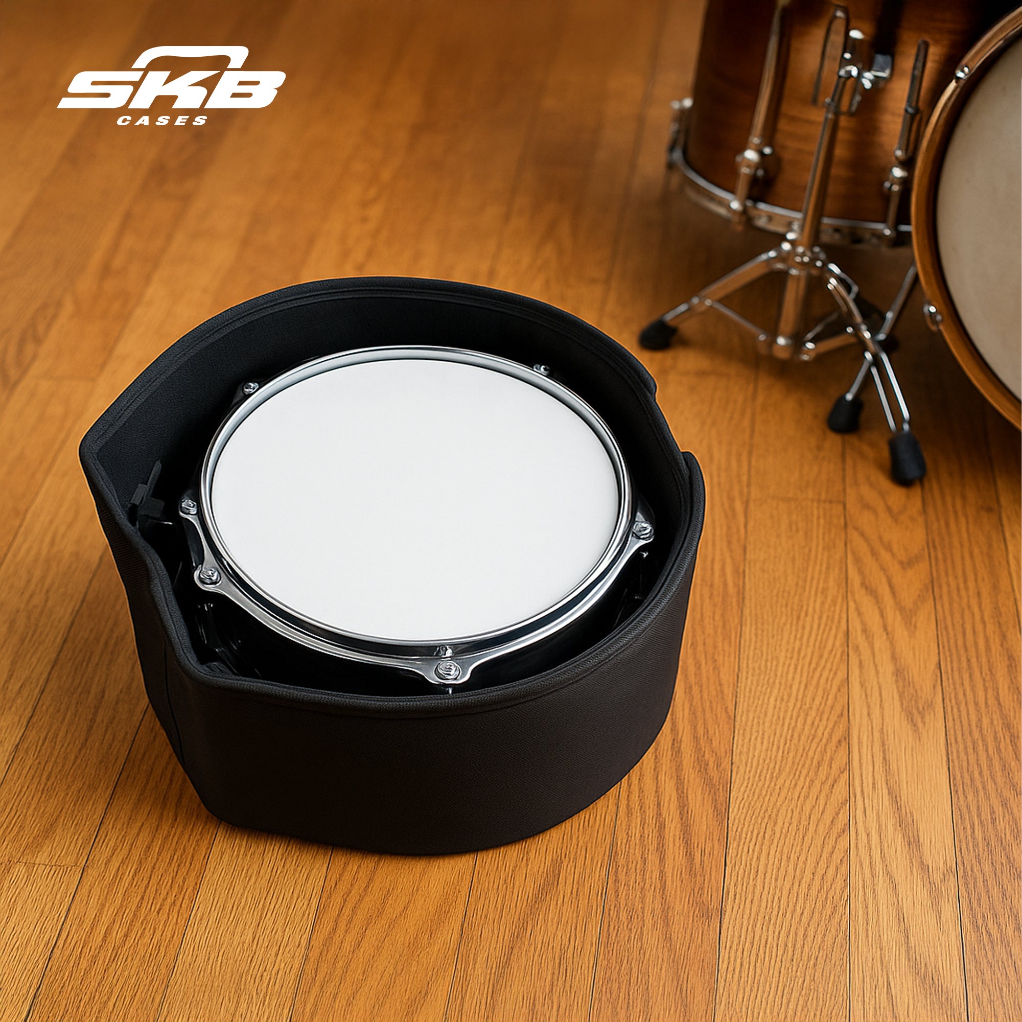 SKB 5.5" x 14" Snare Case with Padded Interior and D-Shaped Drum Design - Smart-nests