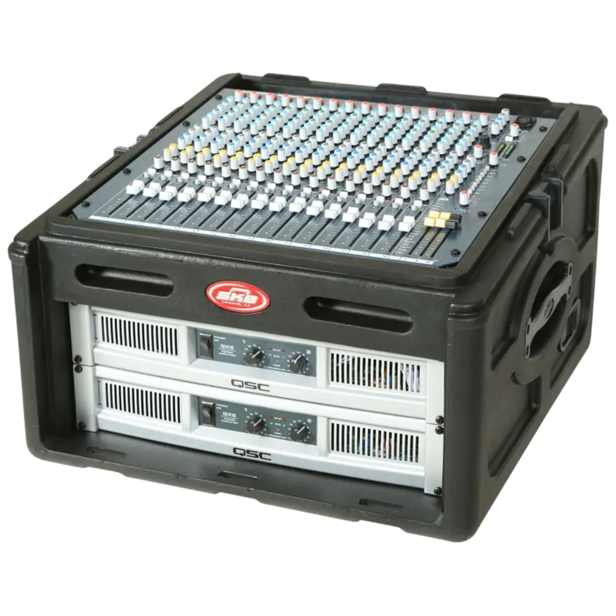 SKB Roto Rack/Mixer Console, 10U Slanted Rackmount on top, 4U Rackmount in Front - Smart-nests