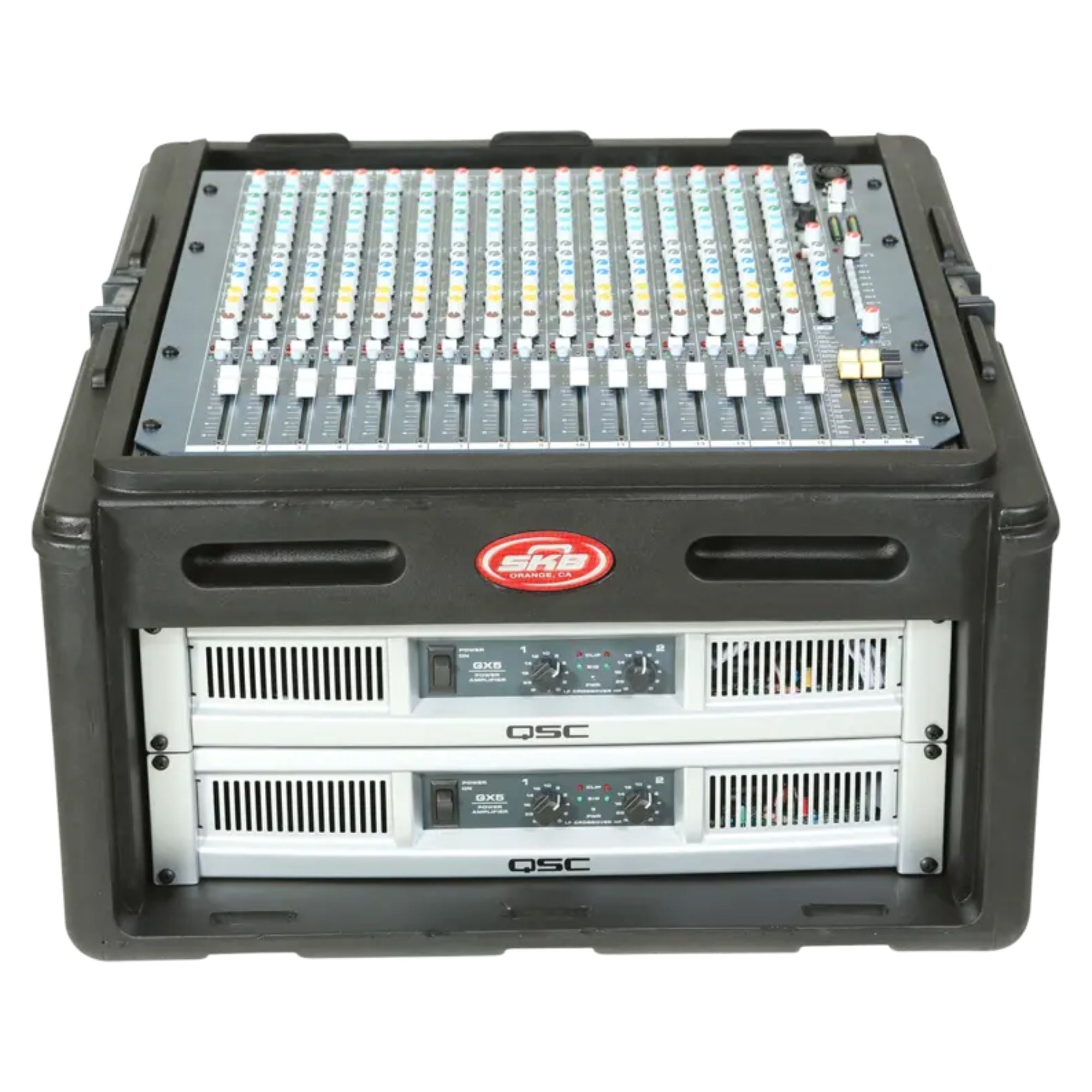 SKB Roto Rack/Mixer Console, 10U Slanted Rackmount on top, 4U Rackmount in Front - Smart-nests