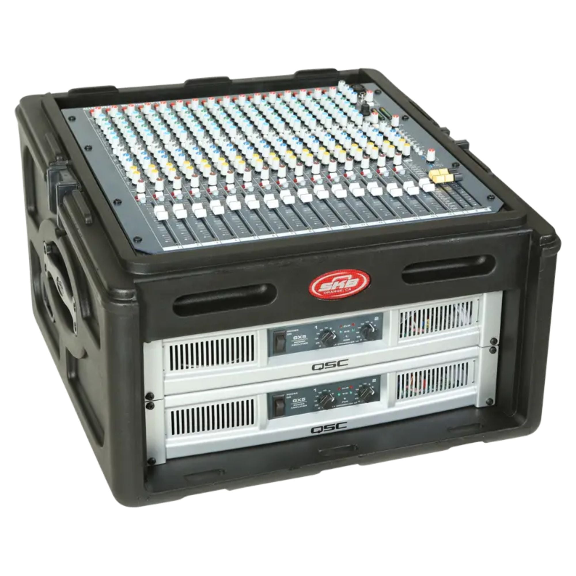 SKB Roto Rack/Mixer Console, 10U Slanted Rackmount on top, 4U Rackmount in Front - Smart-nests