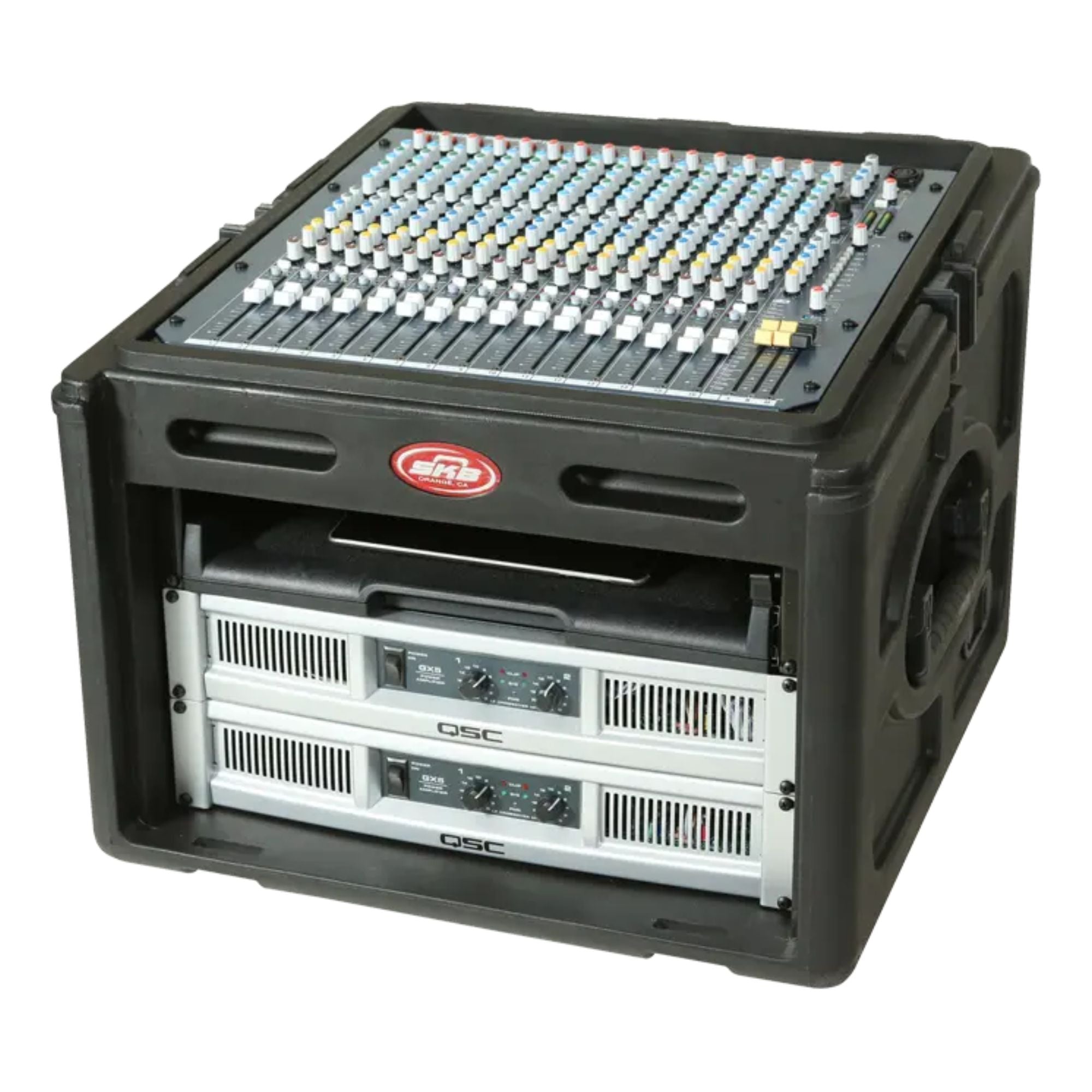 SKB Roto Rack/Mixer Console, 10U Slanted Rackmount on top, 6U Rackmount in Front - Smart-nests