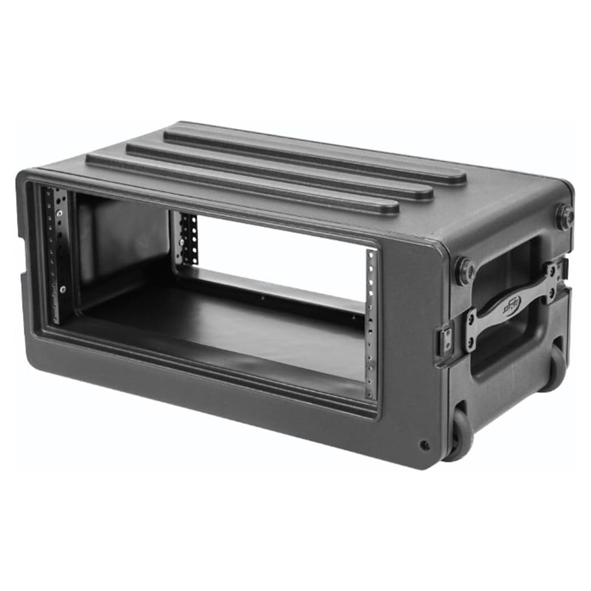 SKB 4U rSeries Shallow Rolling Rack with Integrated Back Wheels and Pull Handle - Smart-nests