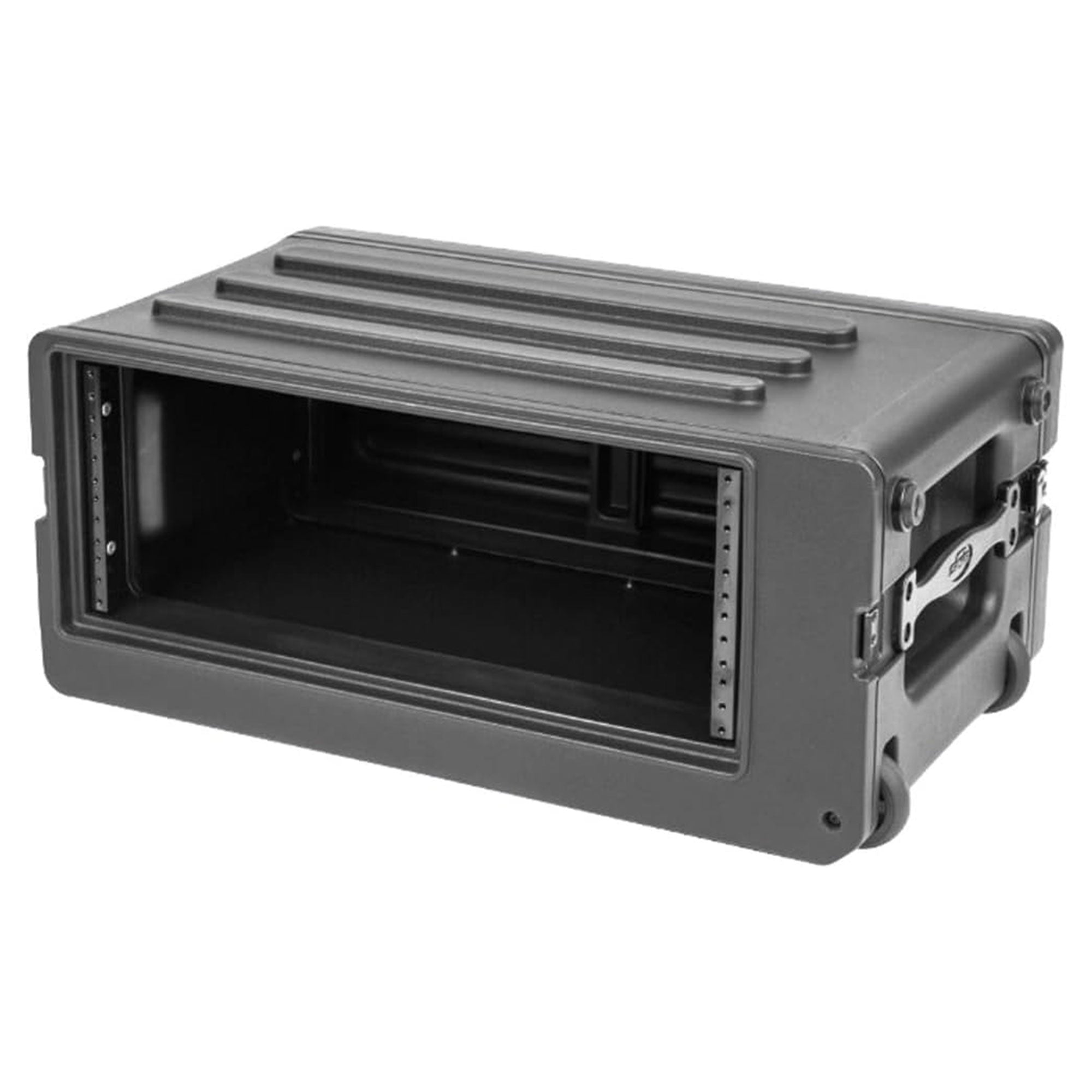 SKB 4U rSeries Shallow Rolling Rack with Integrated Back Wheels and Pull Handle - Smart-nests