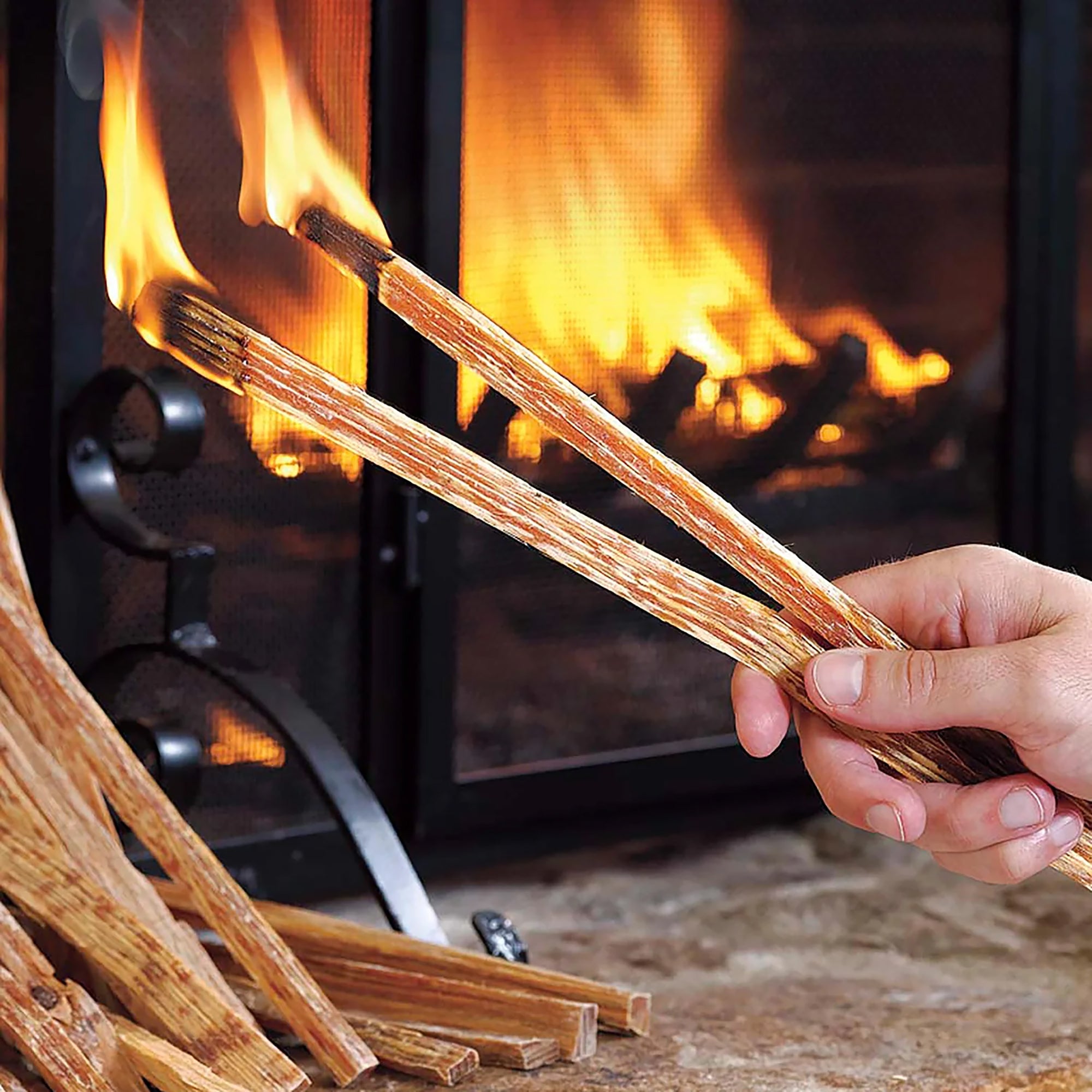 Sun Joe 40 Lb Fatwood Fire Starter Sticks for Fireplace, Wood Stove & Grill Use