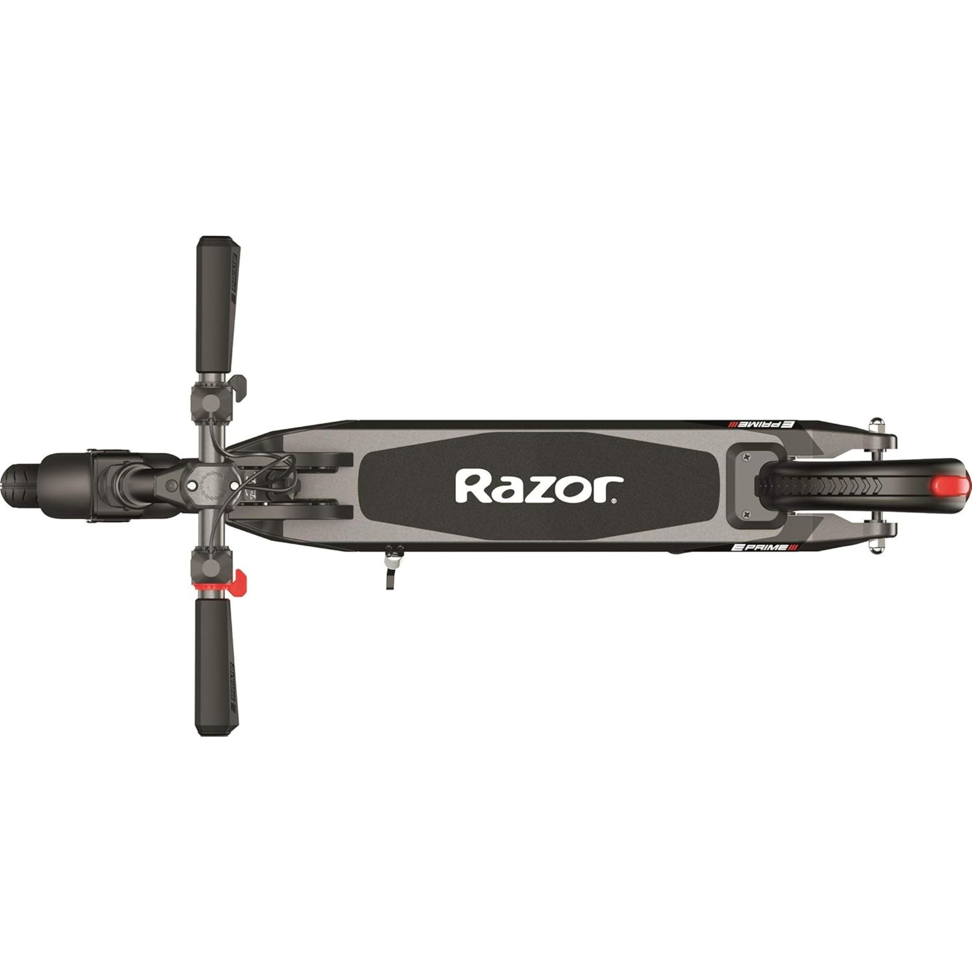 Razor E Prime III Electric Scooter, 8" Front Tire, LED Lights, Rear Drive, Grey