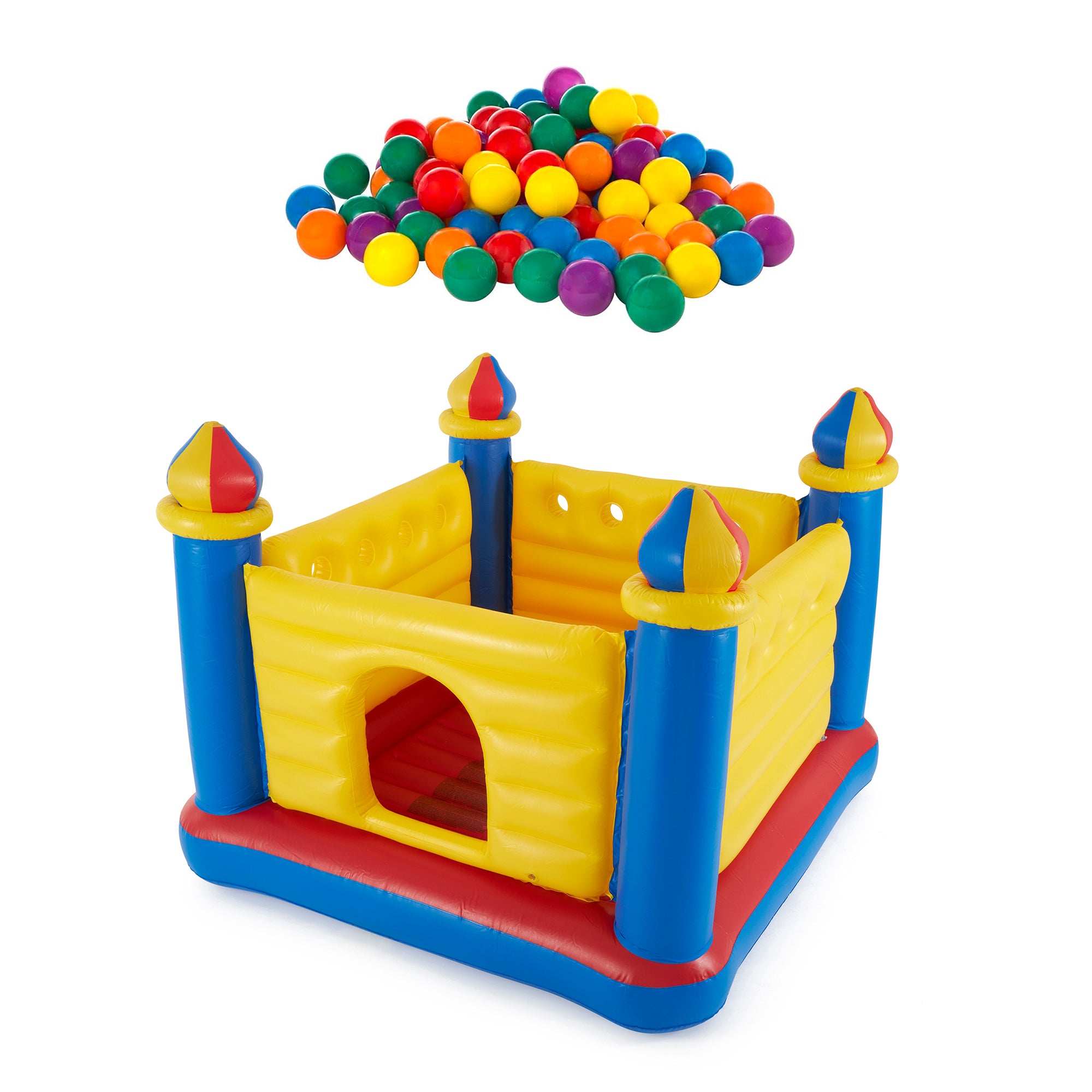 Intex Inflatable Jump O Lene Ball Pit Outdoor Castle Bouncer w/ 100 Play Balls - Smart-nests