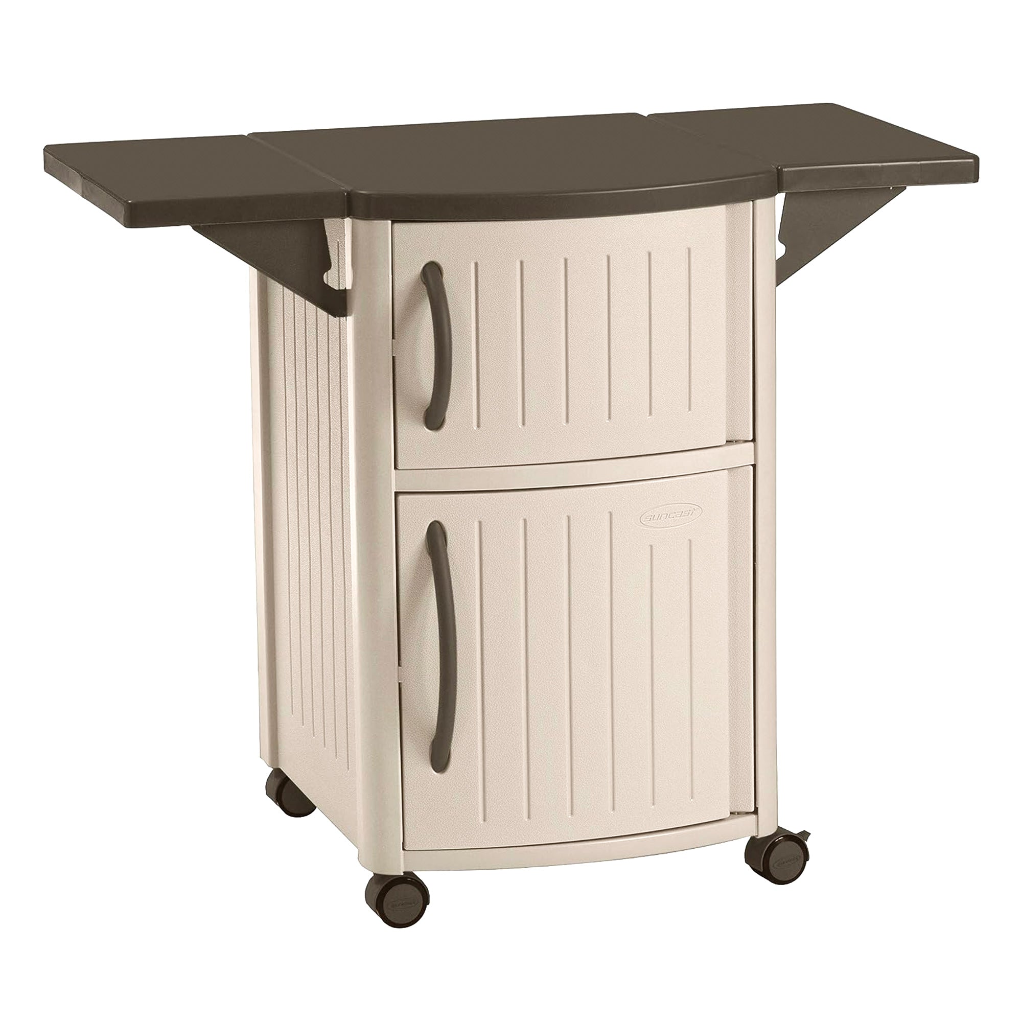 Suncast DCP2000 Portable Outdoor Patio Prep Serving Station Table and Cabinet - Smart-nests