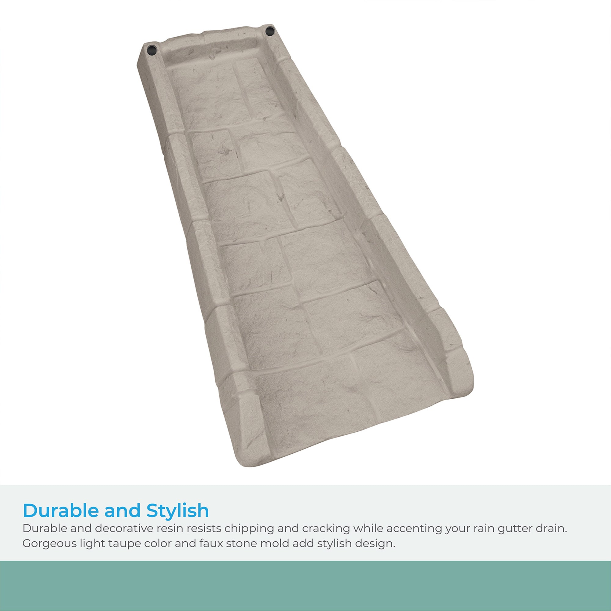Suncast SB24 Decorative Rain Gutter Downspout Garden Splash Block, Light Taupe - Smart-nests