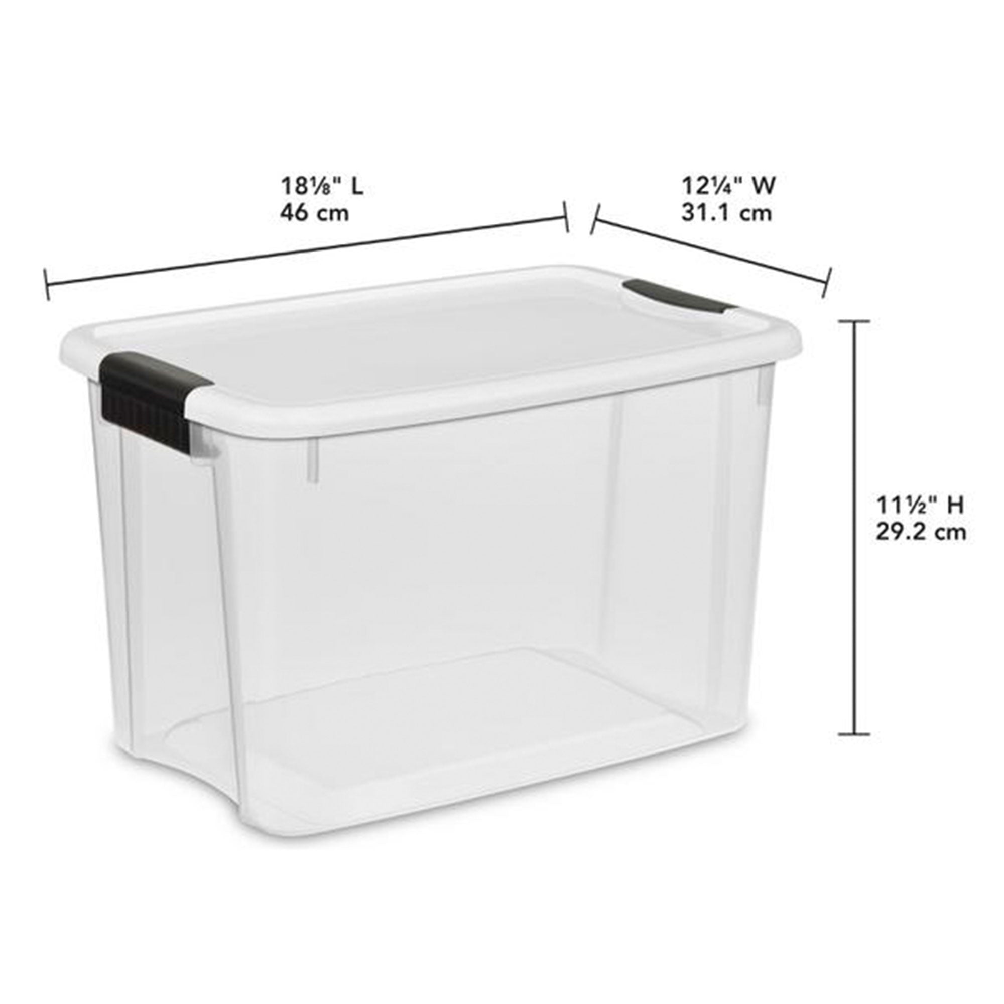Sterilite 30 Qt Clear Plastic Stackable Storage Bin w/ Latch Lid, White (6 Pack) - Smart-nests