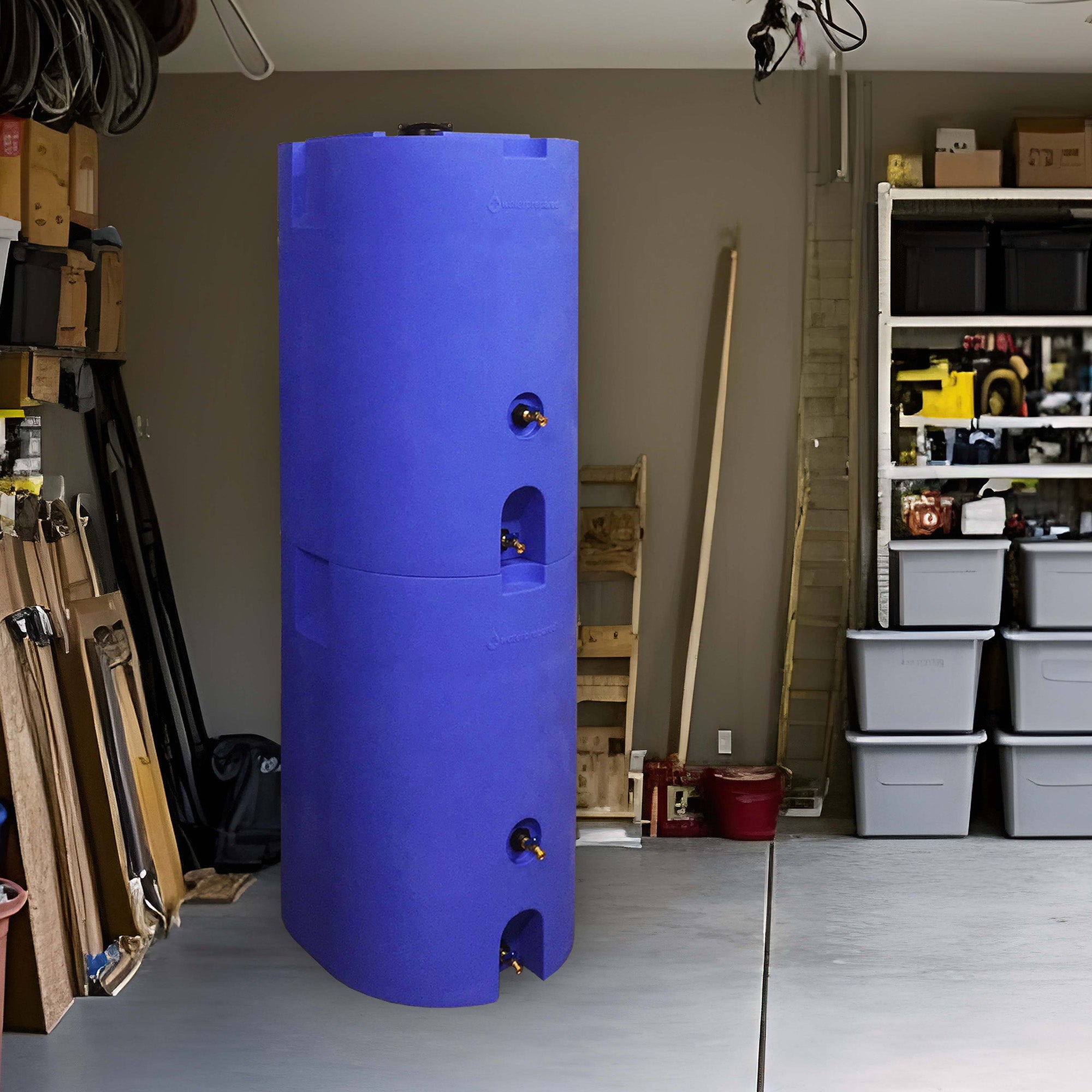 WaterPrepared 160 Gal Stackable Design Utility Water Tank w/ Large Cap, (2 Pack) - Smart-nests
