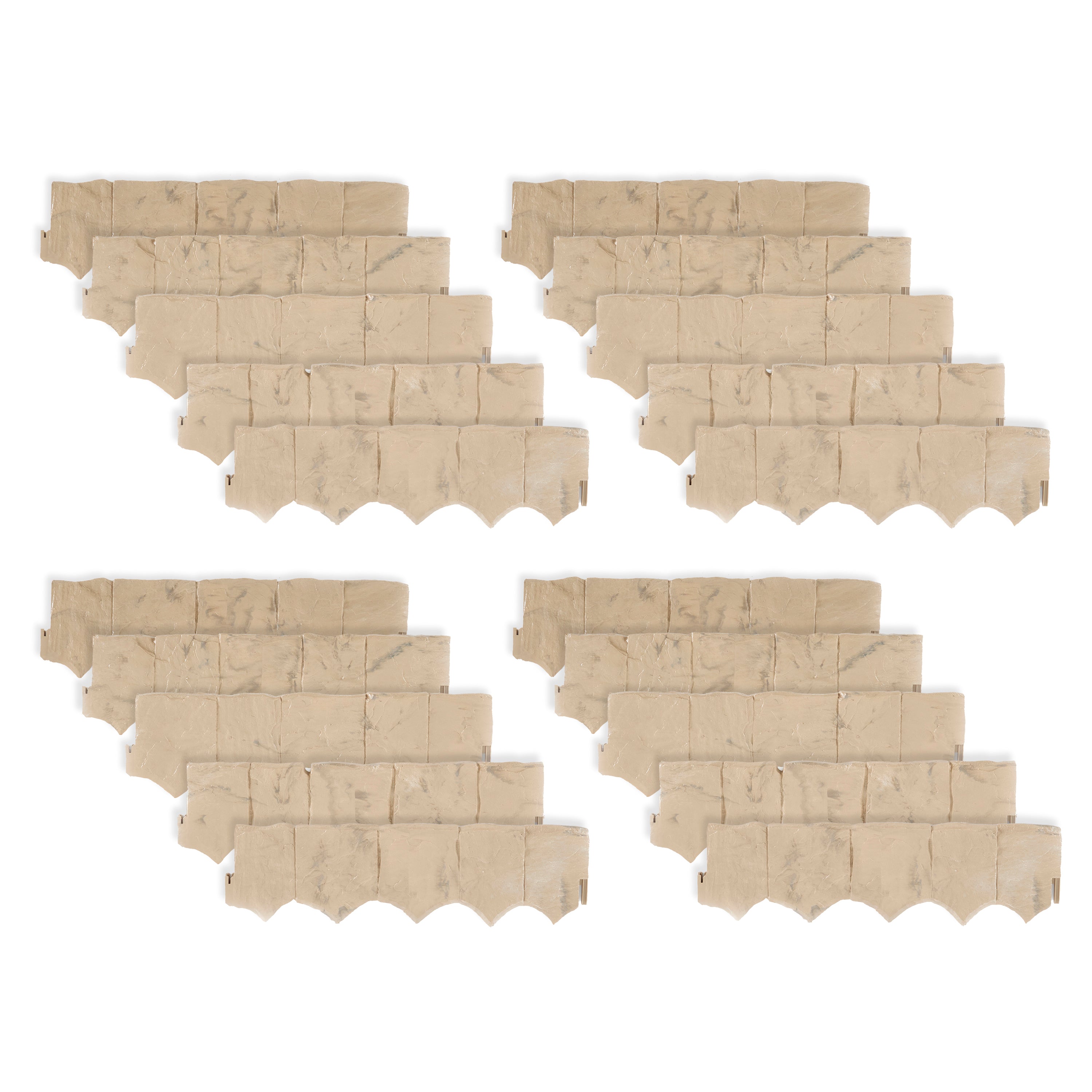 Suncast Landscape Design Border Decorative Natural Rock Plastic Edging (20 Pack)