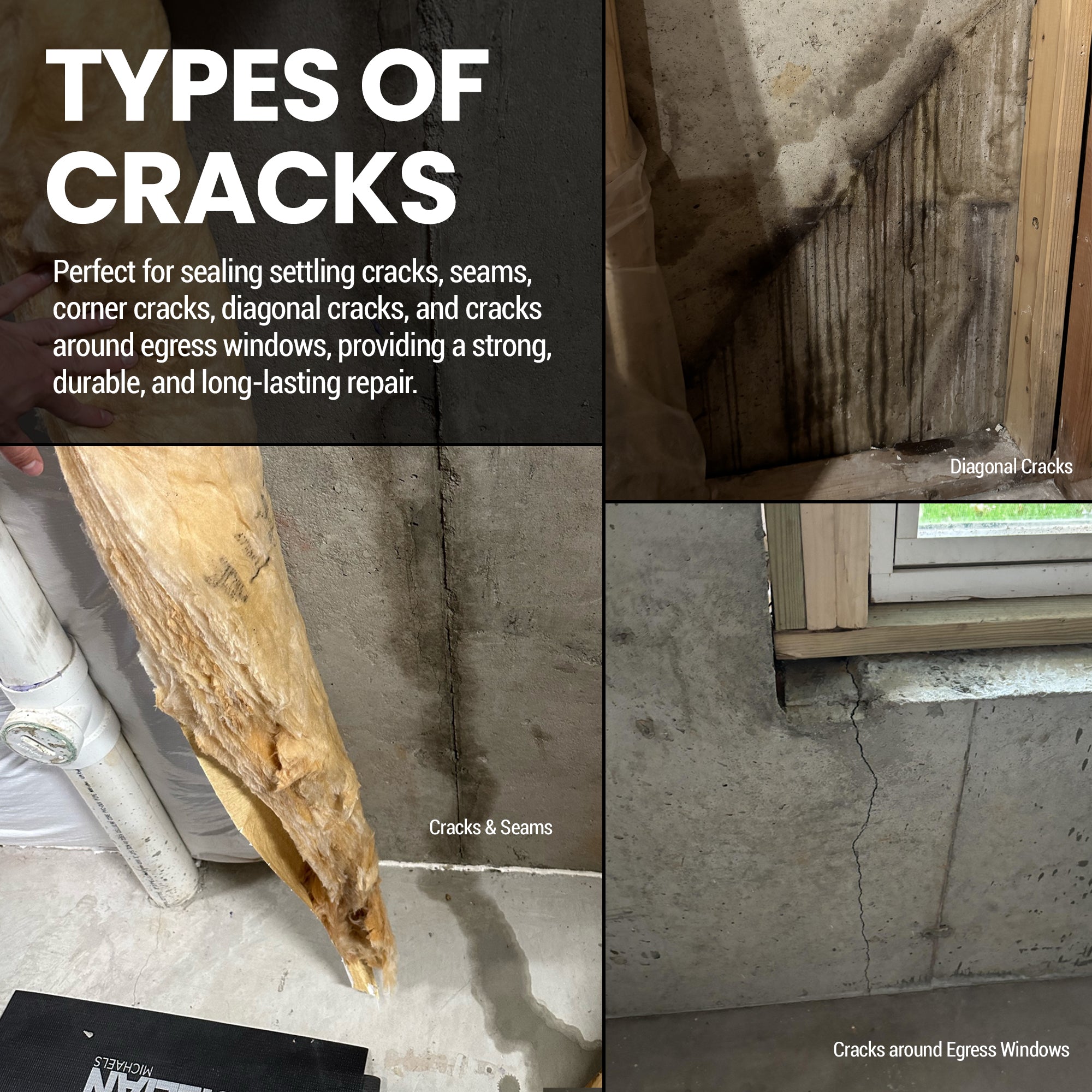 RadonSeal Concrete Foundation Crack DIY Repair Kit for Basement Wall Cracks - Smart-nests