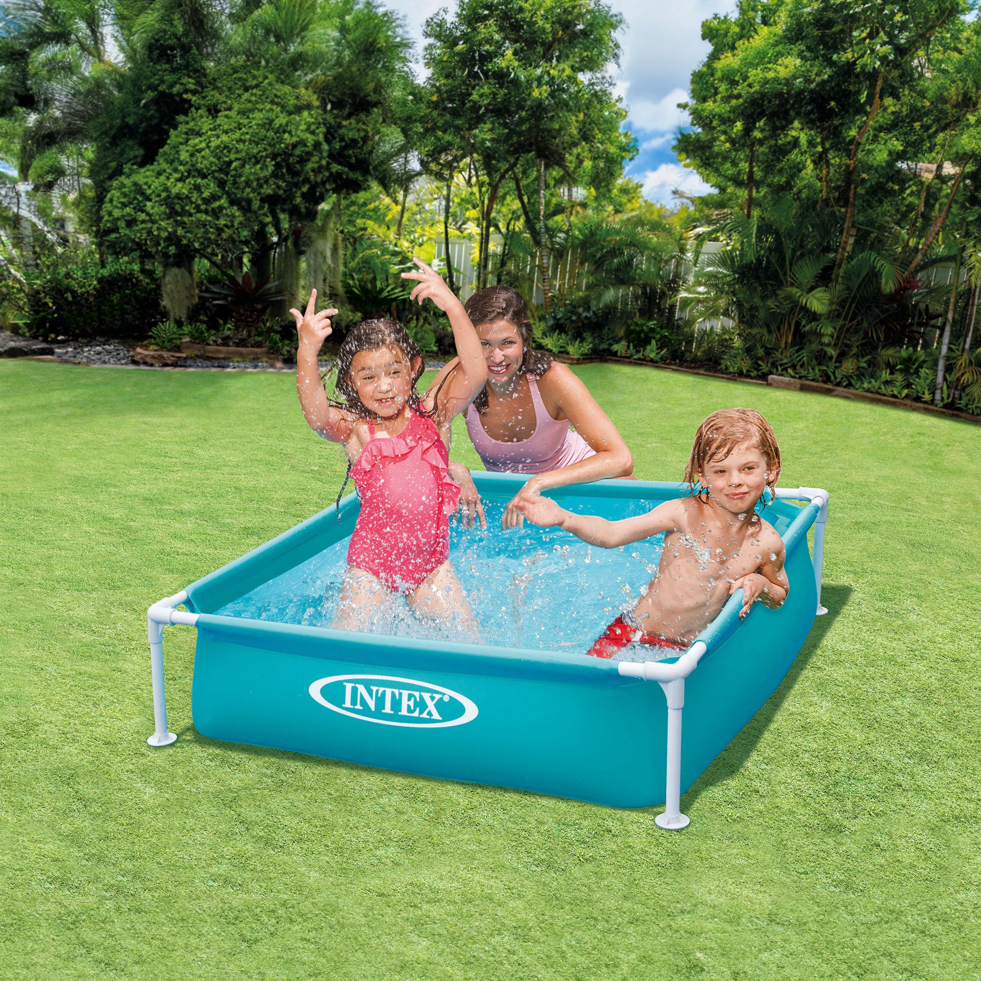Intex 4ft x 12in Mini Frame Kiddie Beginner Swimming Pool, Ages 3 and Up, Blue