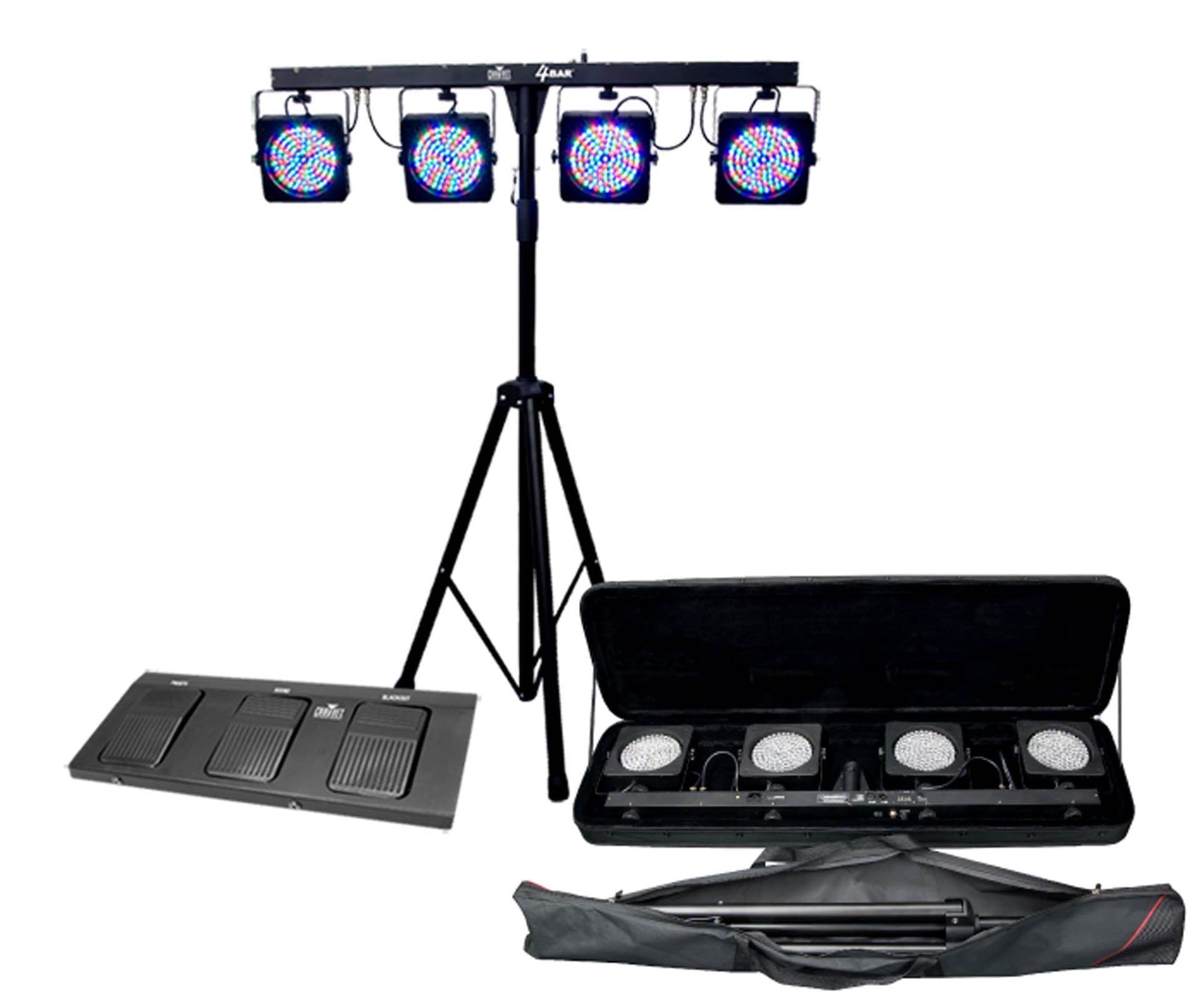 CHAUVET 4BAR 4 BAR DMX LED Stage Wash Light System w/ Tripod, Case & Footswitch - Smart-nests