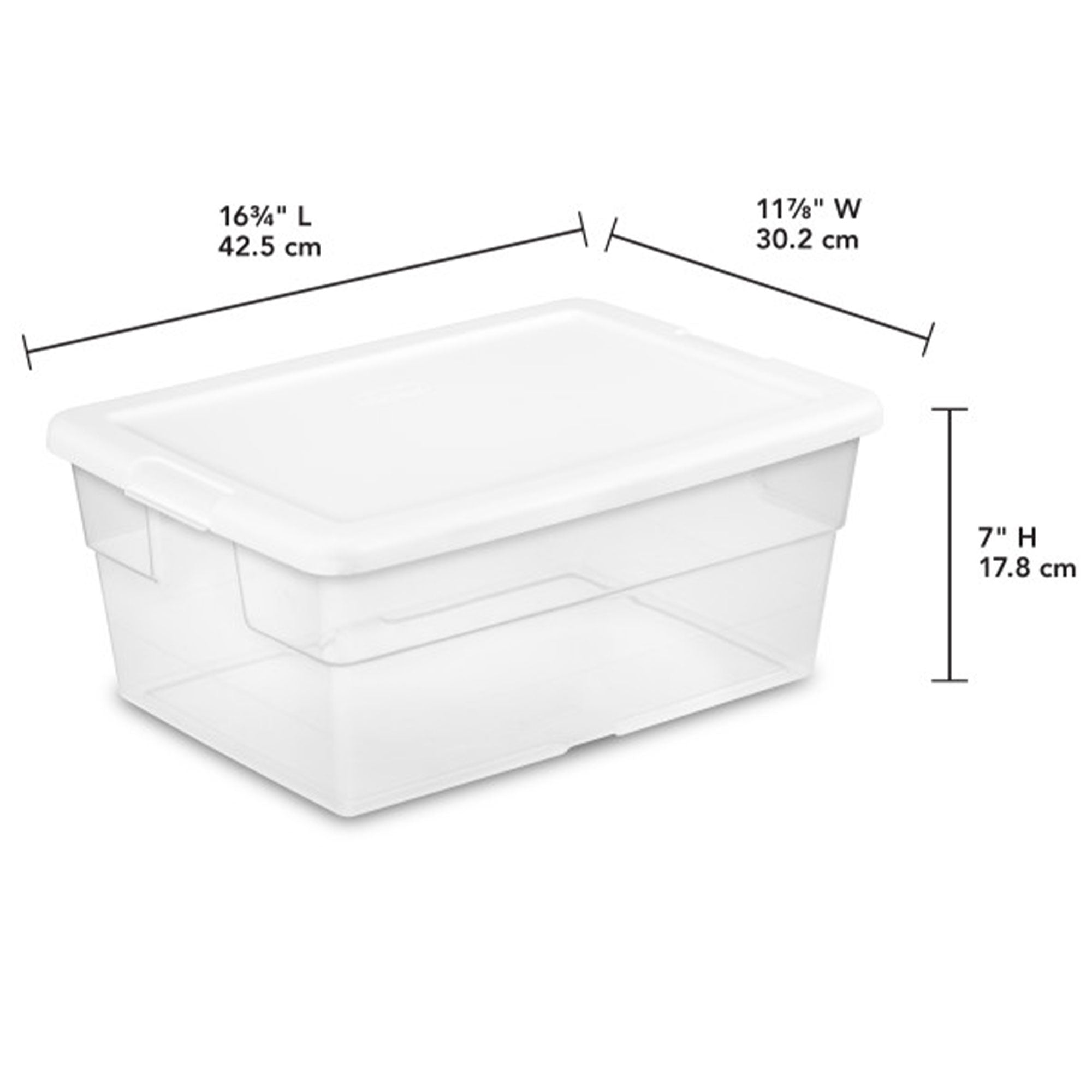 Sterilite 16 Quart Stacking Storage Box Container Tub with Lid, Clear (12 Pack) - Smart-nests